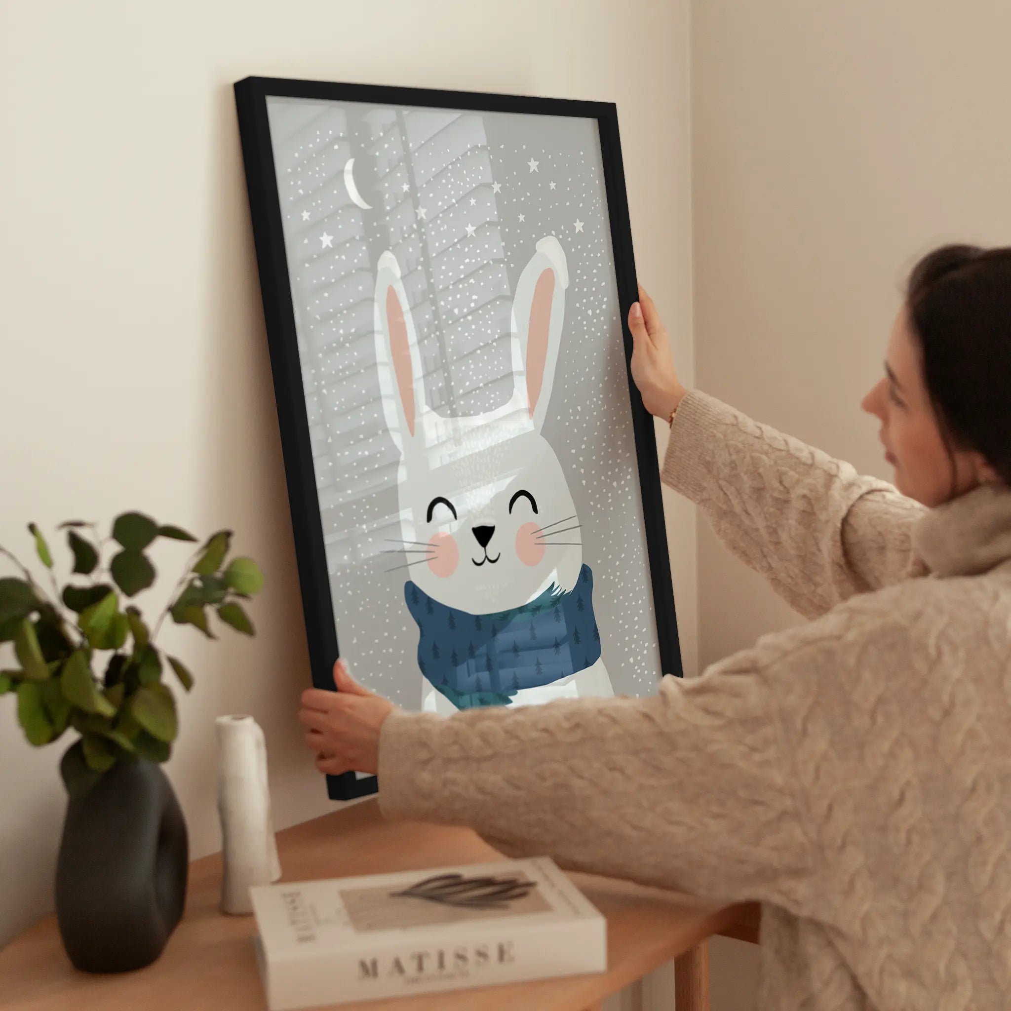 Snow Bunny wird aufgehängt