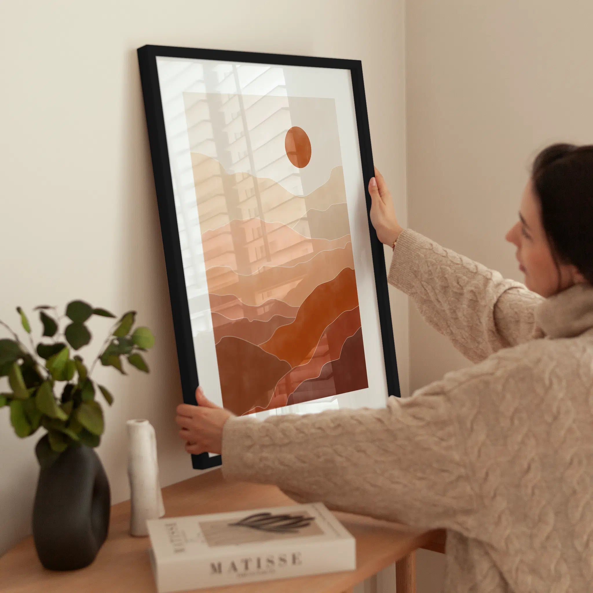 Terracotta Landscape No1 wird aufgehängt