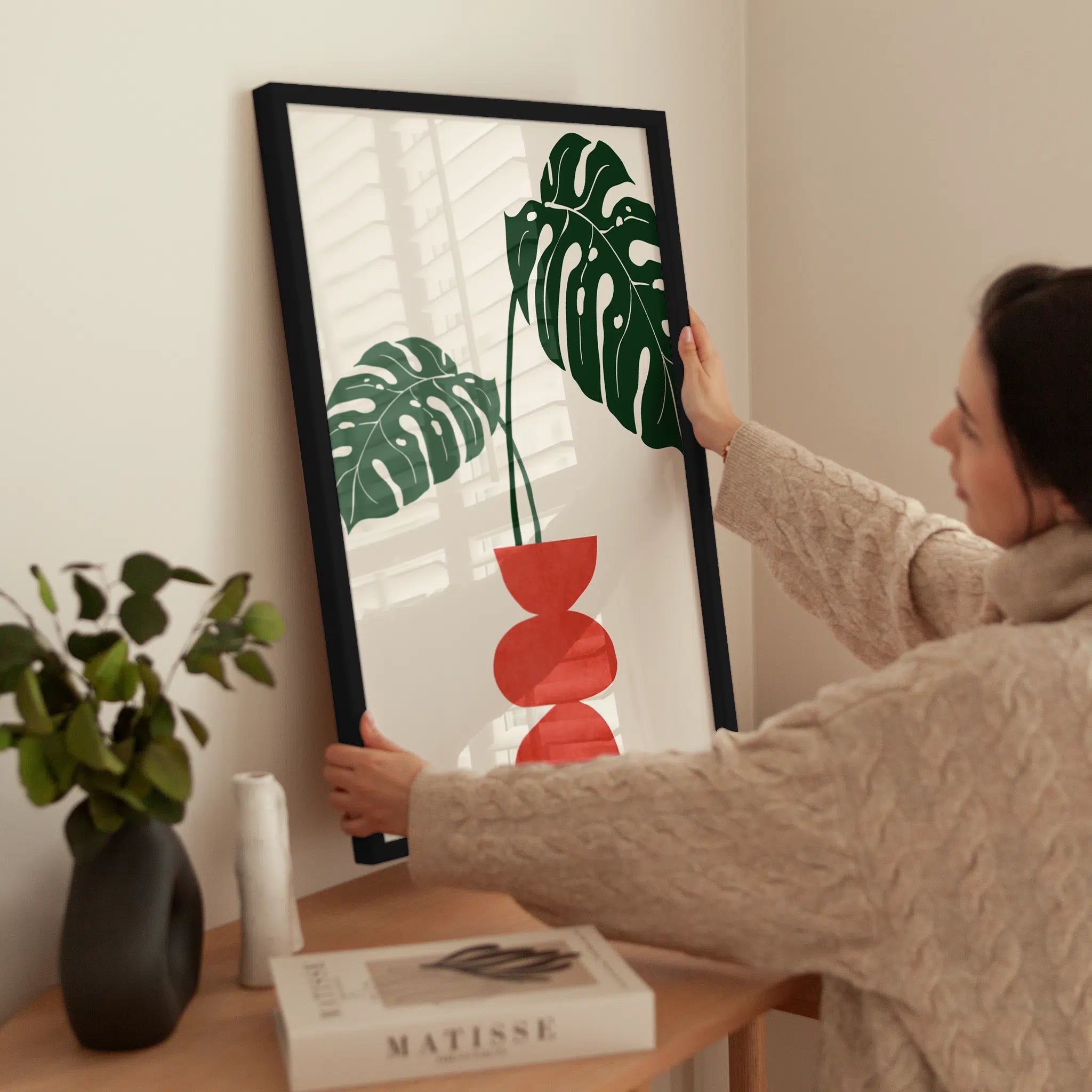 Monstera Twins wird aufgehängt