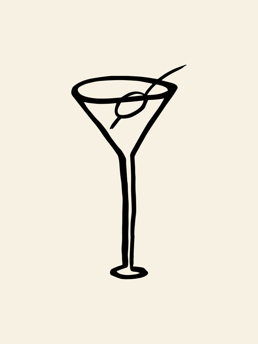 Martini Sketch Poster