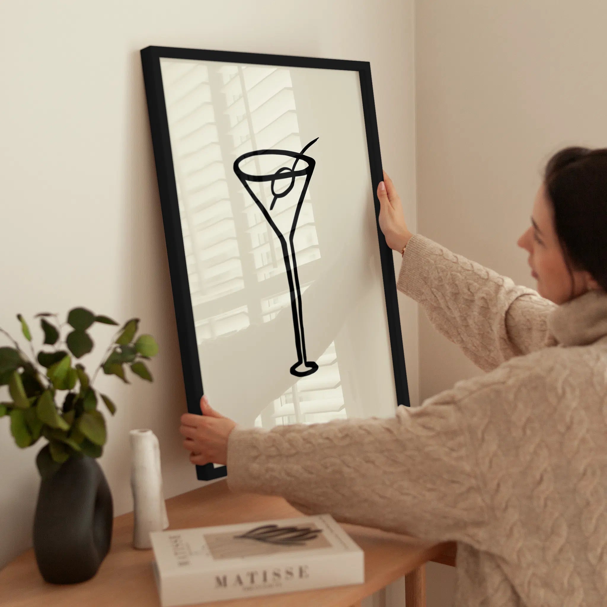 Martini Sketch wird aufgehängt