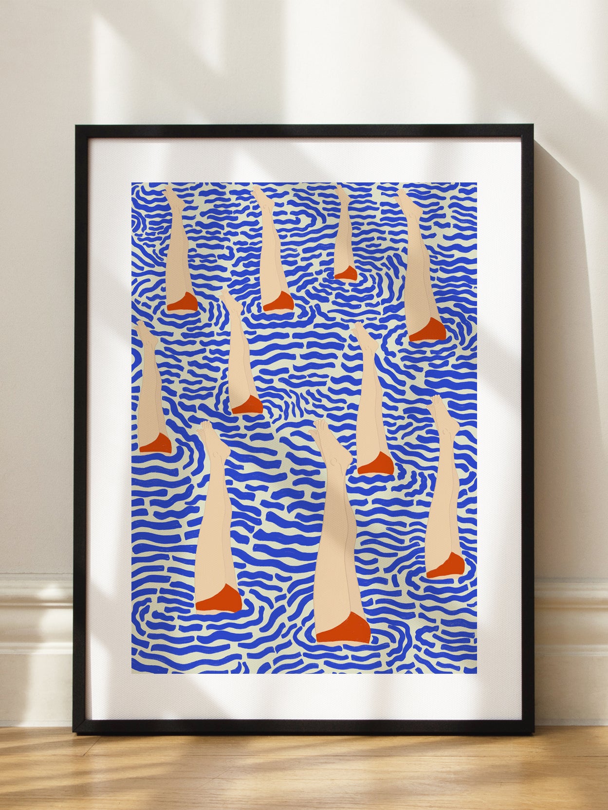 Handstand in Blue Poster