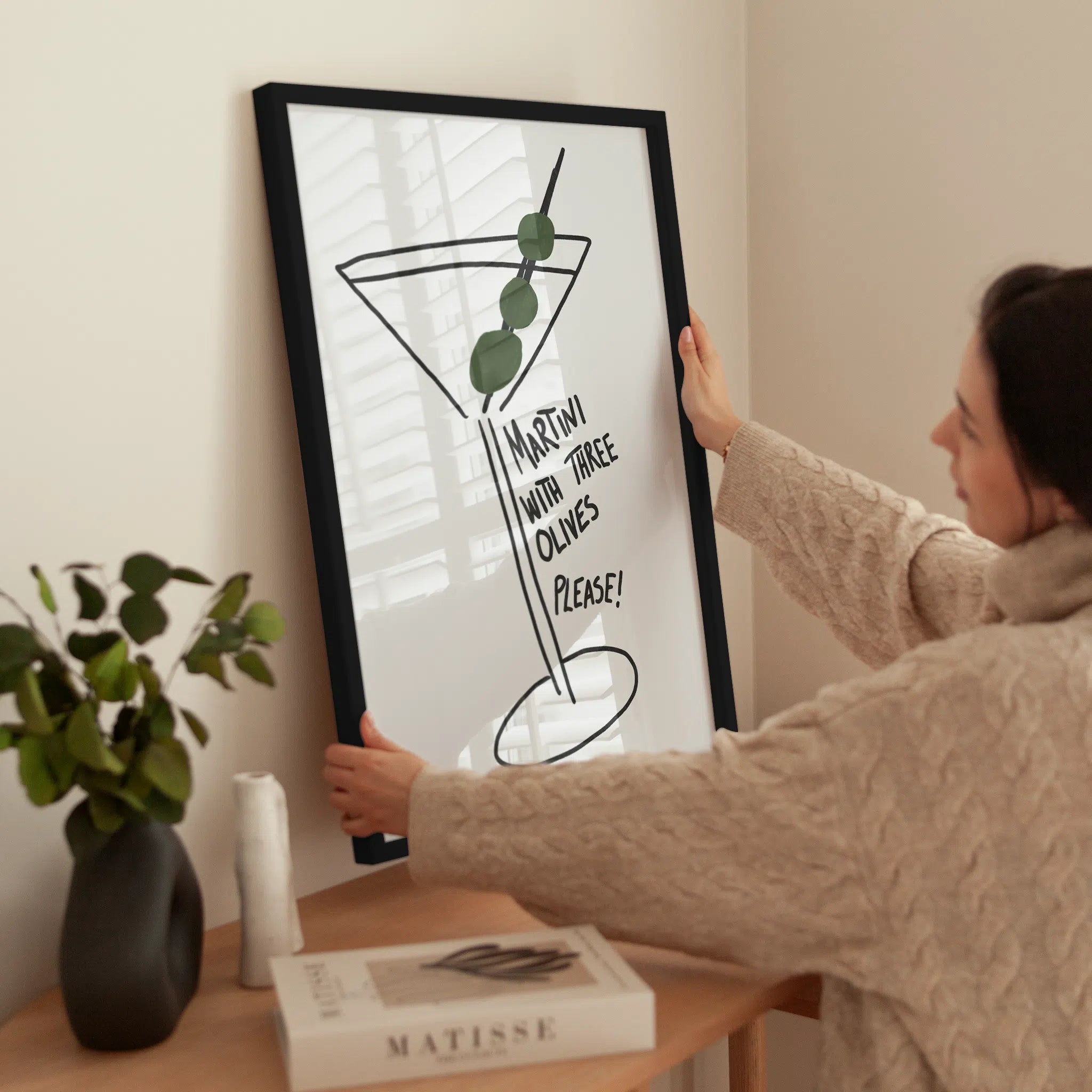 Martini Three Olives wird aufgehängt