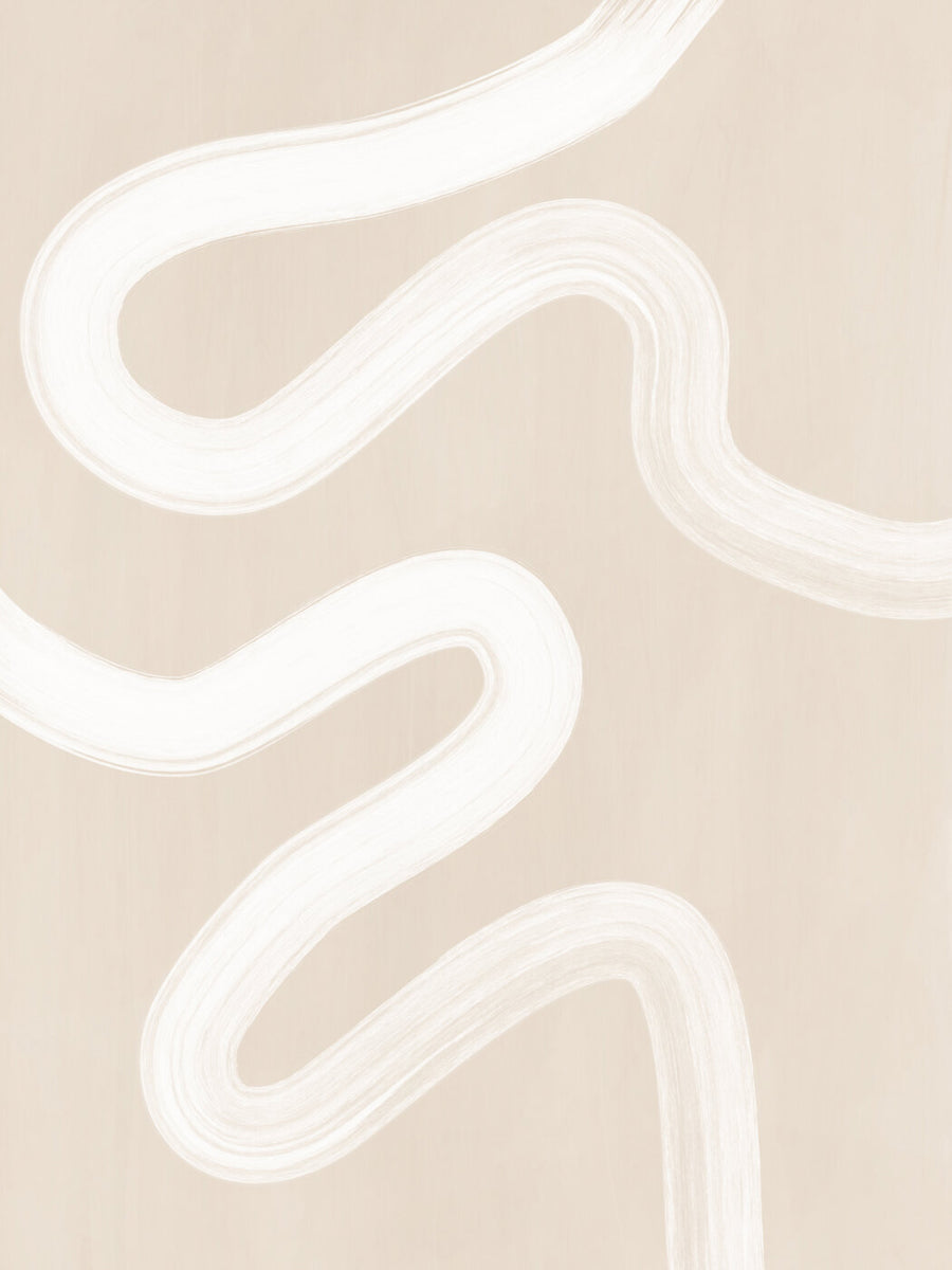 Abstrakte weiße Linien auf einem beigen Hintergrund.