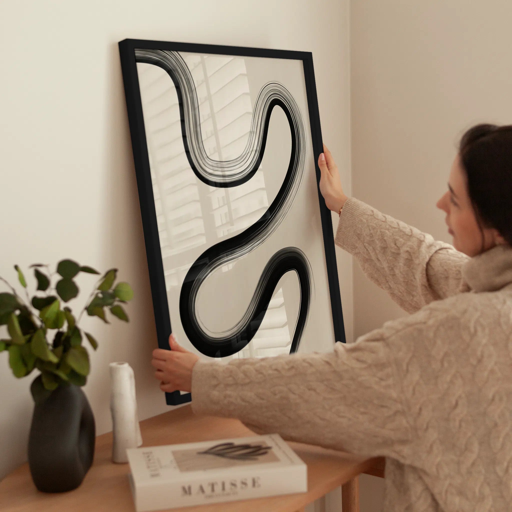 Black Brush No1 wird aufgehängt