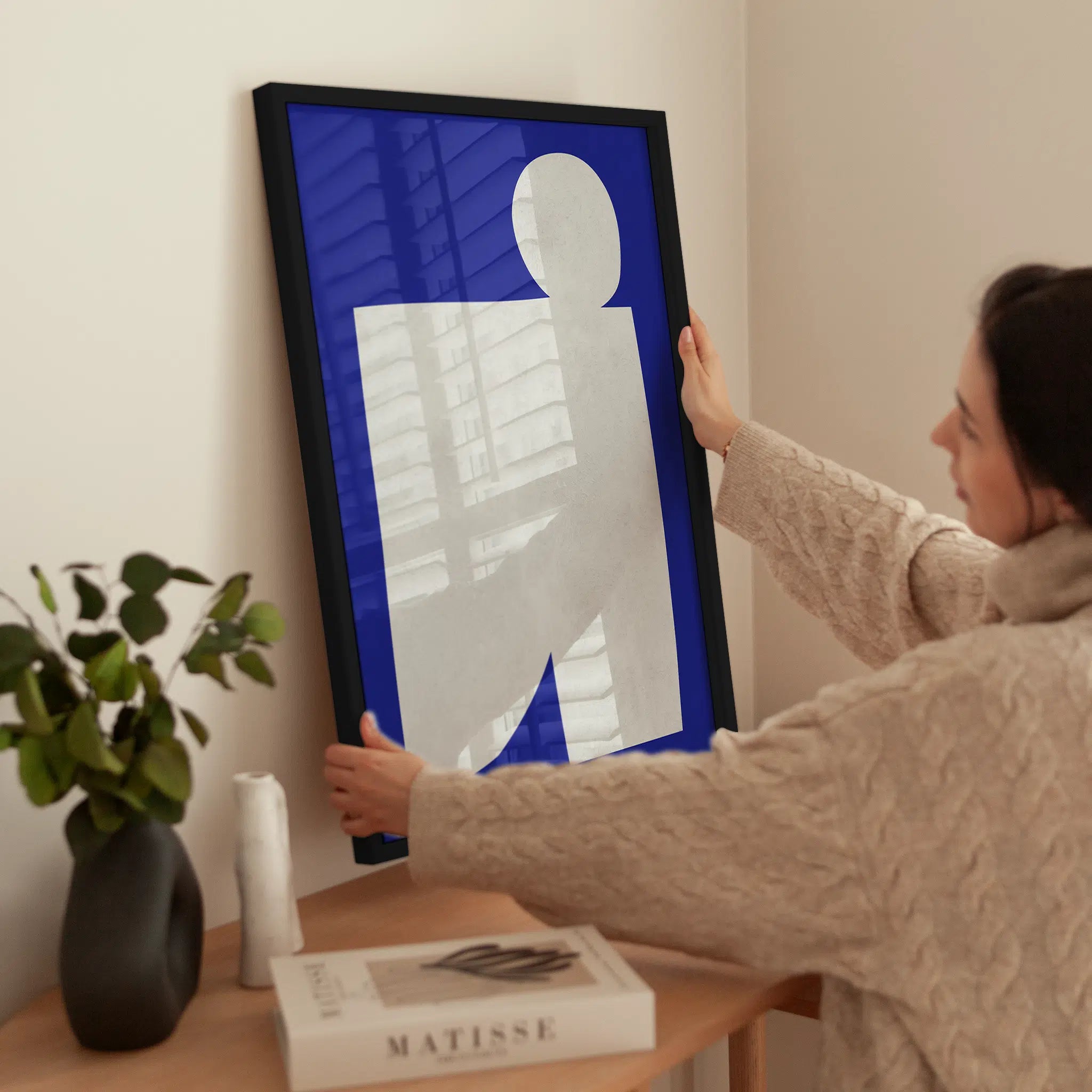 Blue&White wird aufgehängt