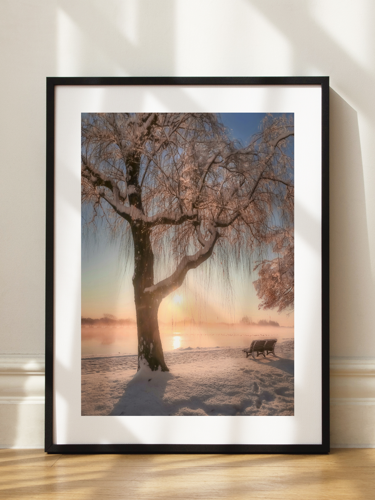 Cherry Blossoms in Snowy Japan Poster