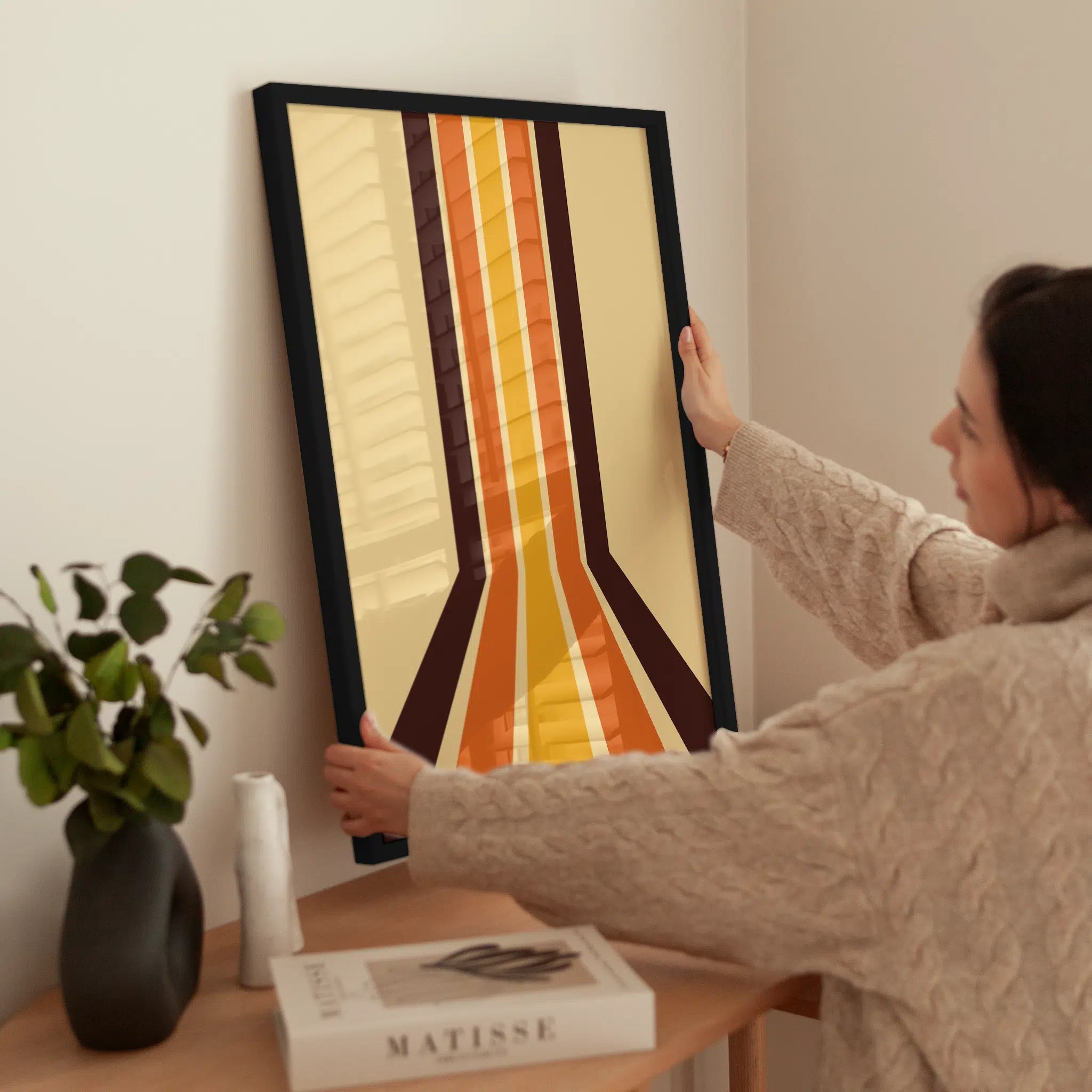 Retro Stripes wird aufgehängt