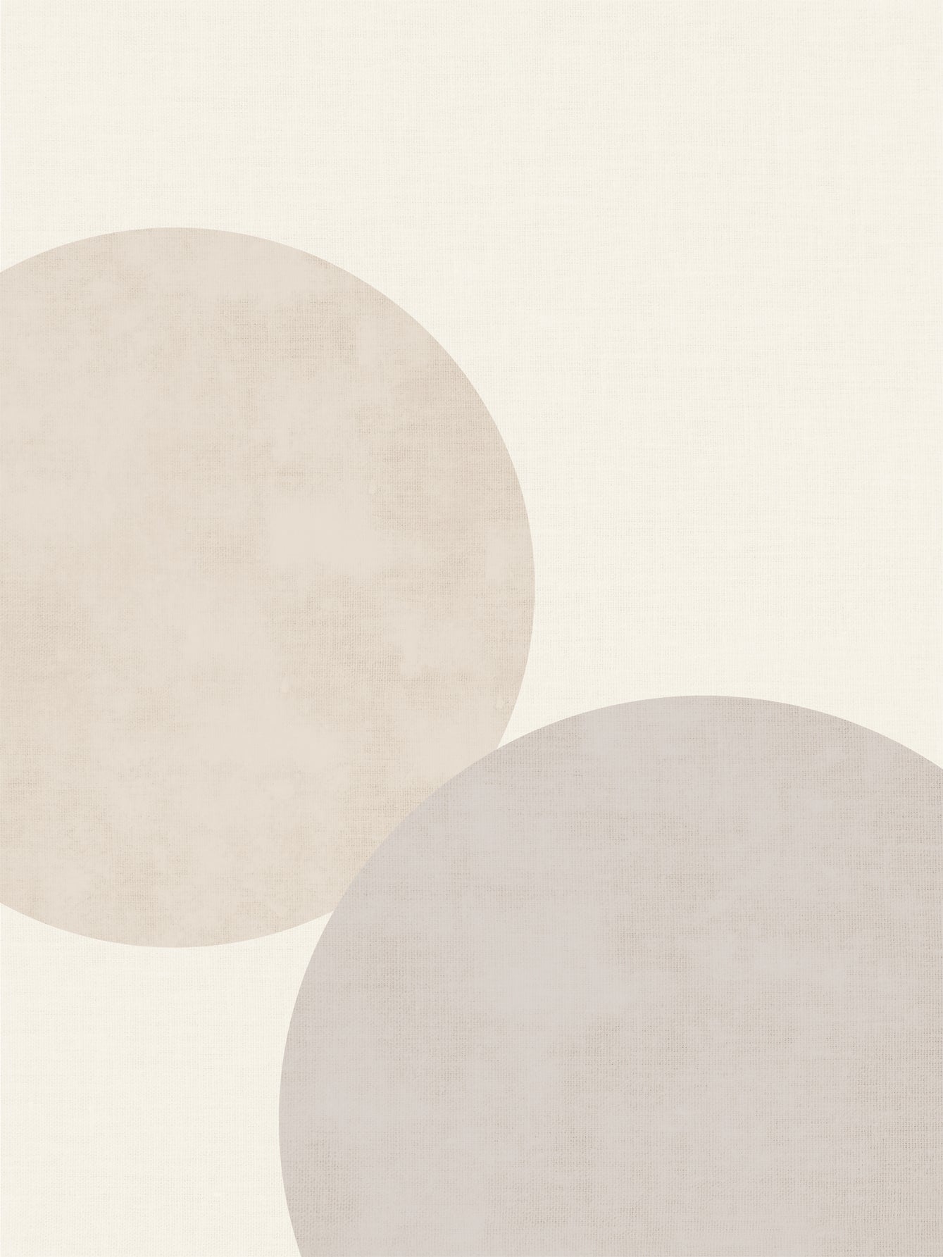 Grafische Illustration mit zwei großen Kreisen in Beige und Grau auf einem hellbeigen Hintergrund.