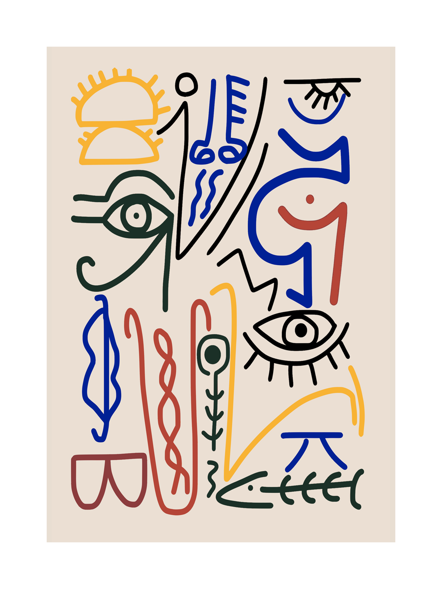 Colored Abstract Lines No1 Poster