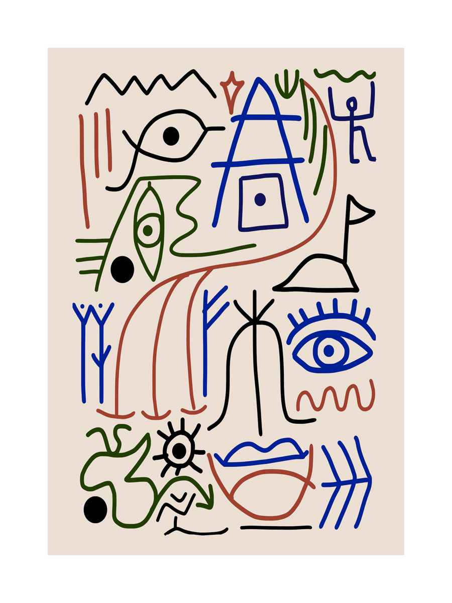 Colored Abstract Lines No2 Poster