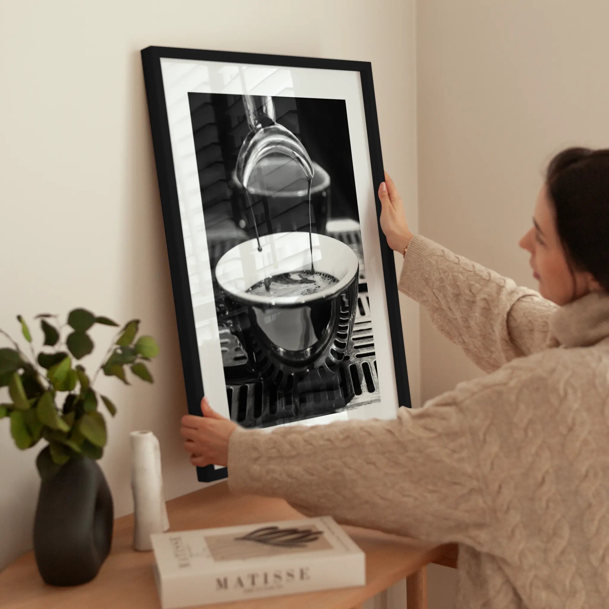 Espresso Drip wird aufgehängt