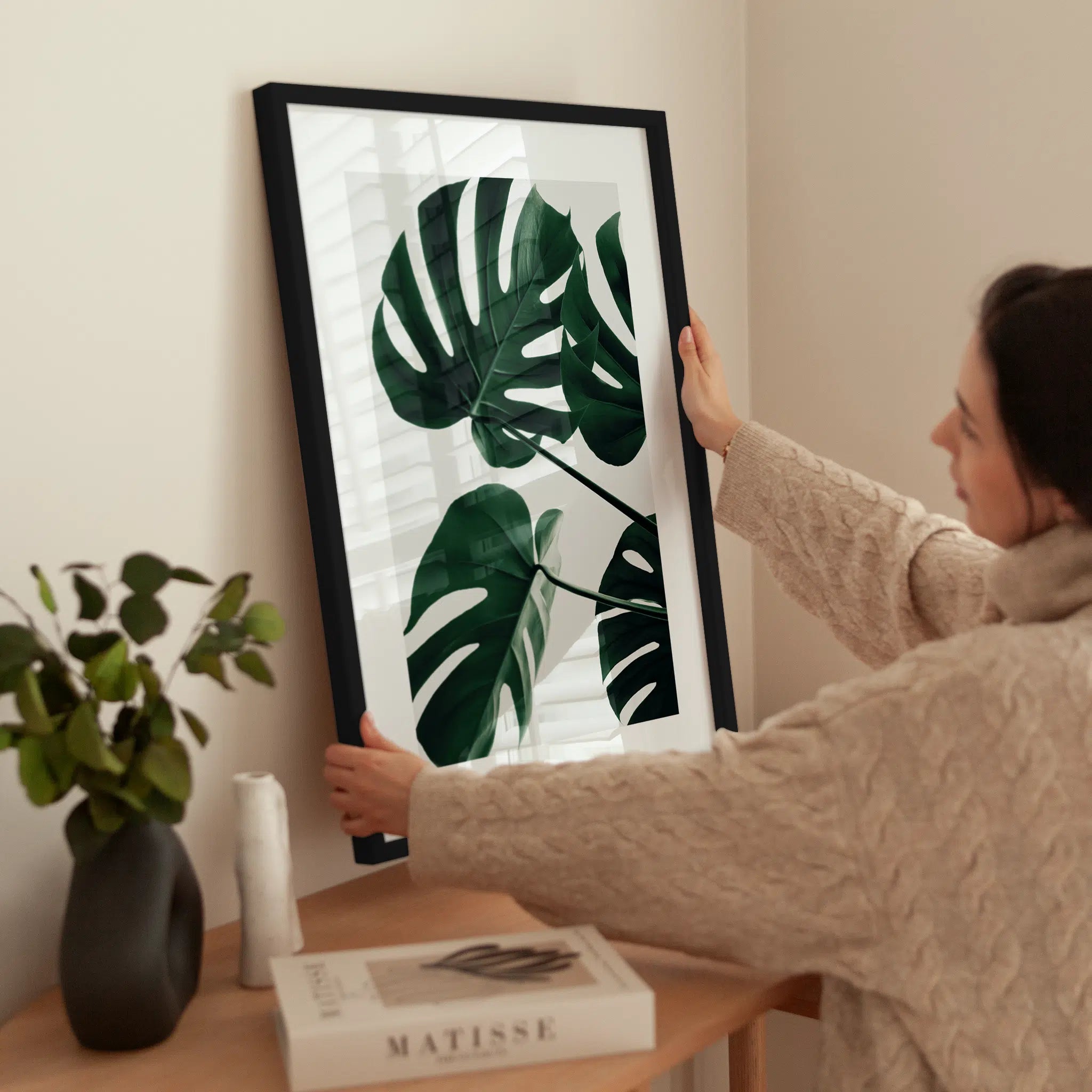 Monstera No1 wird aufgehängt