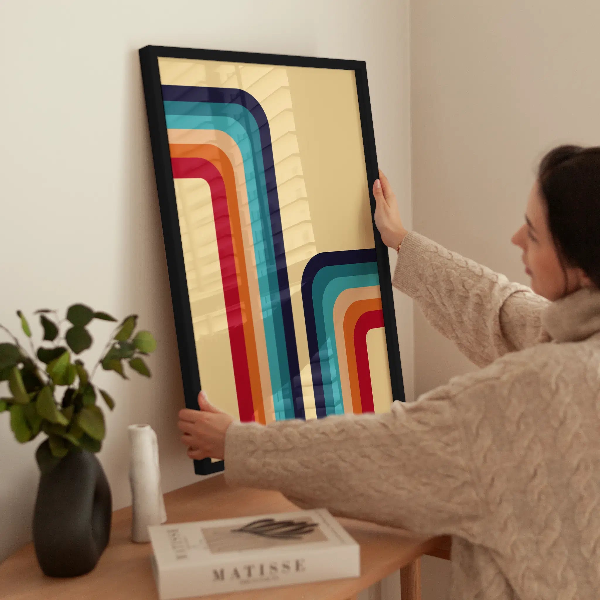 Retro Rainbow Corner wird aufgehängt