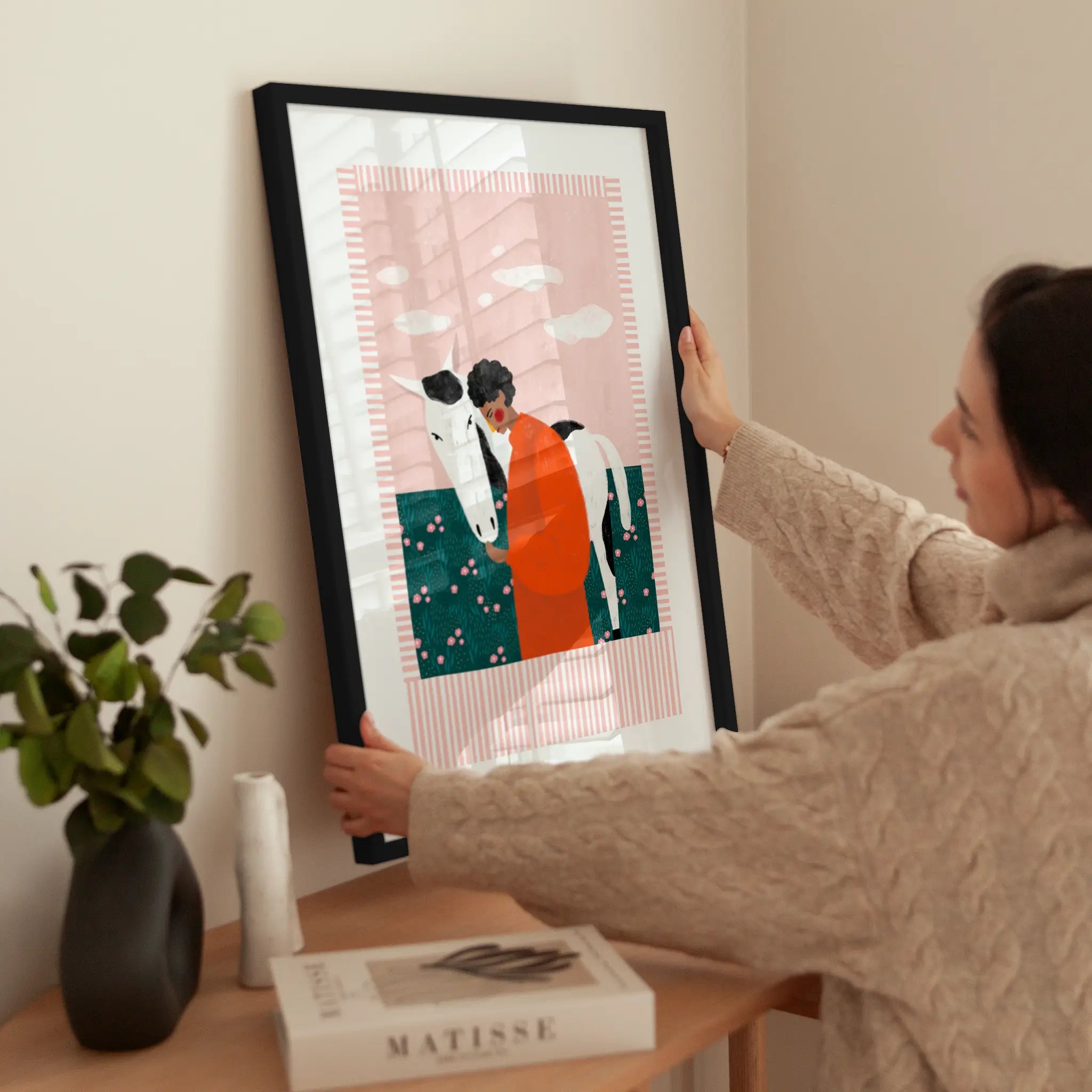 Vibrant Girl and Horse wird aufgehängt