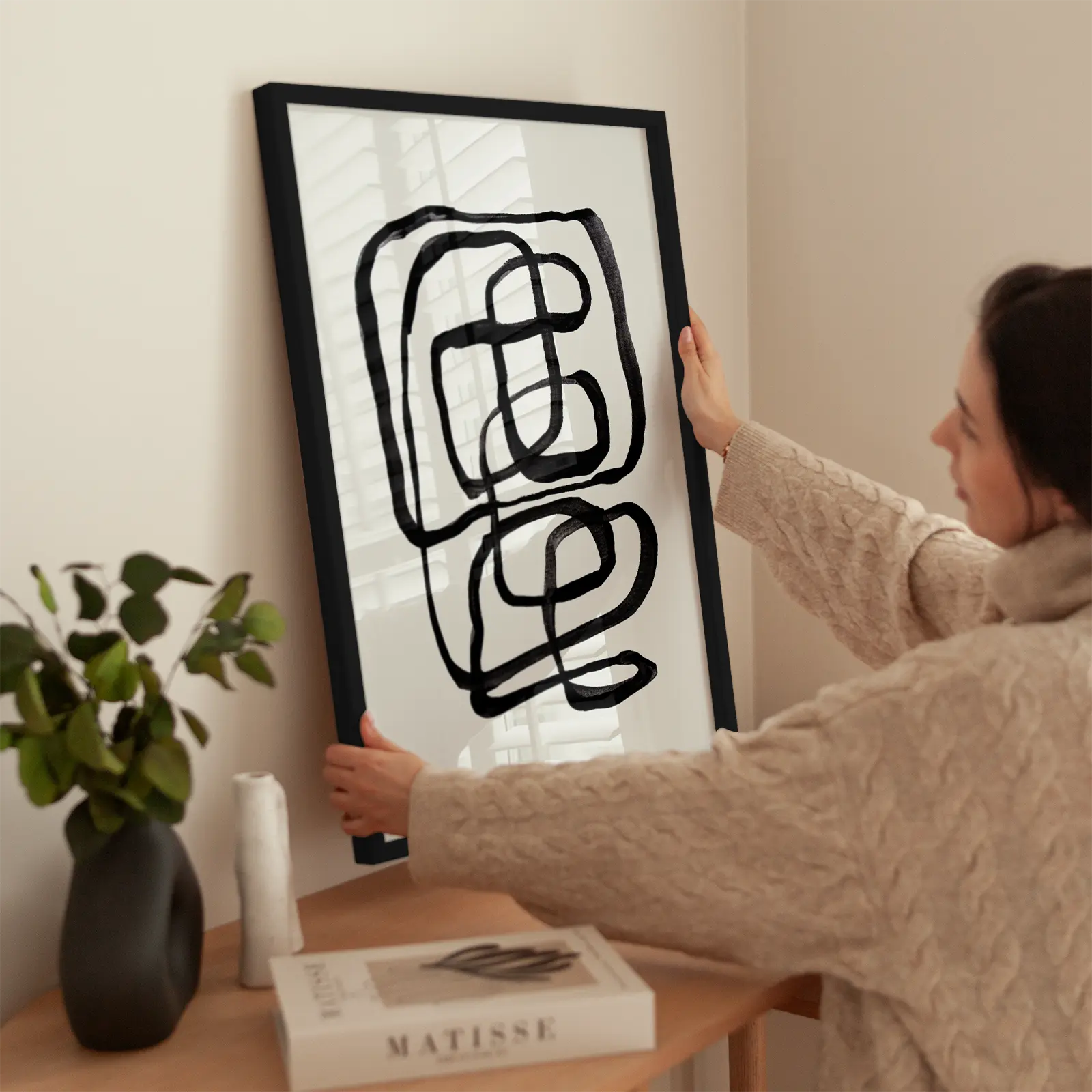 Abstract Lines No1 wird aufgehängt