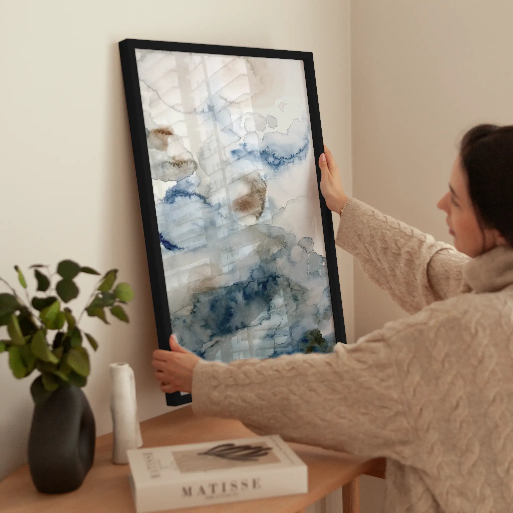 Abstract Aquarelle wird aufgehängt