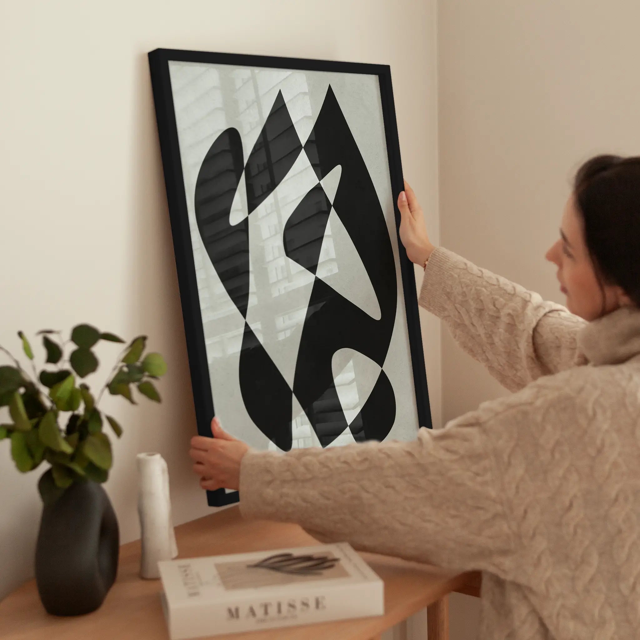 Abstract Graphic wird aufgehängt
