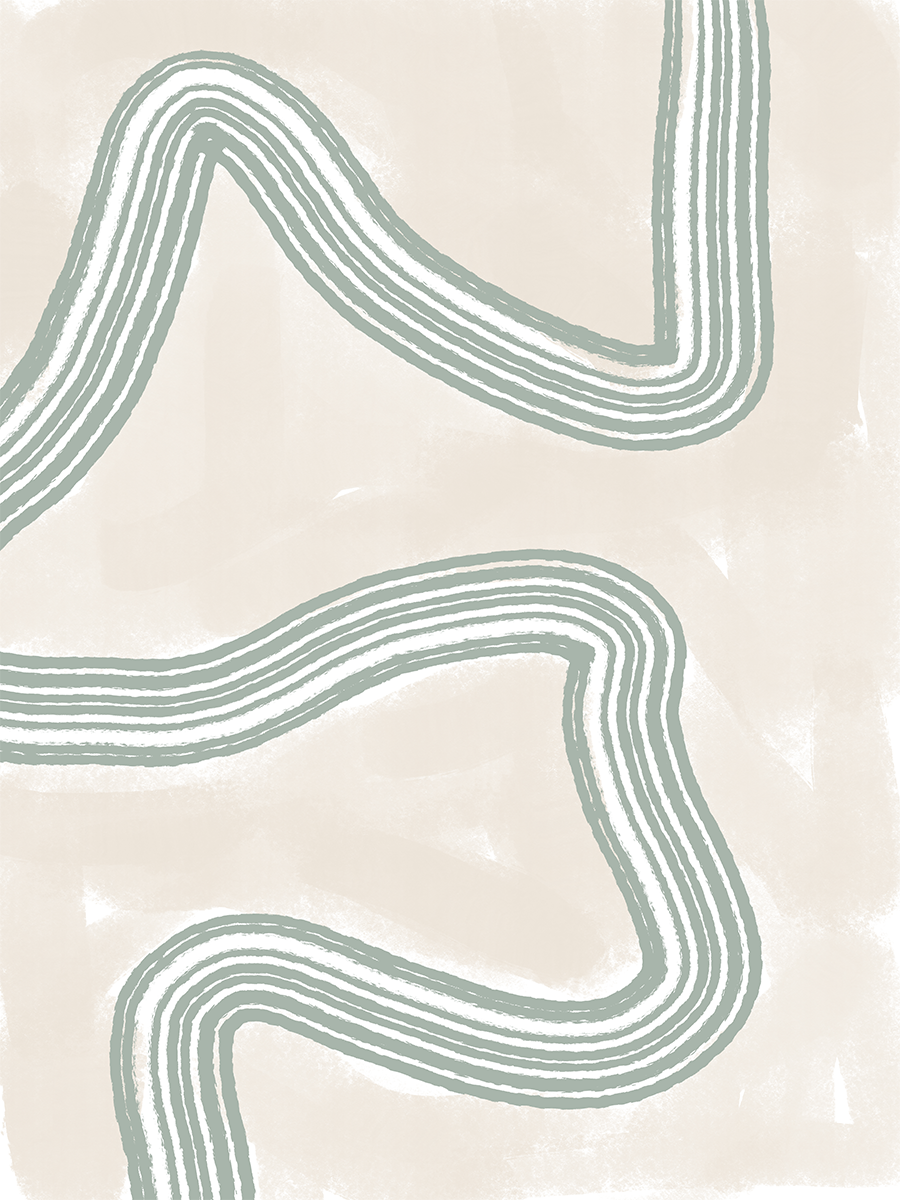 Abstract Green Lines Poster
