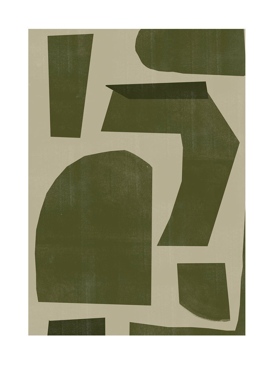 Abstract Green Shapes Poster