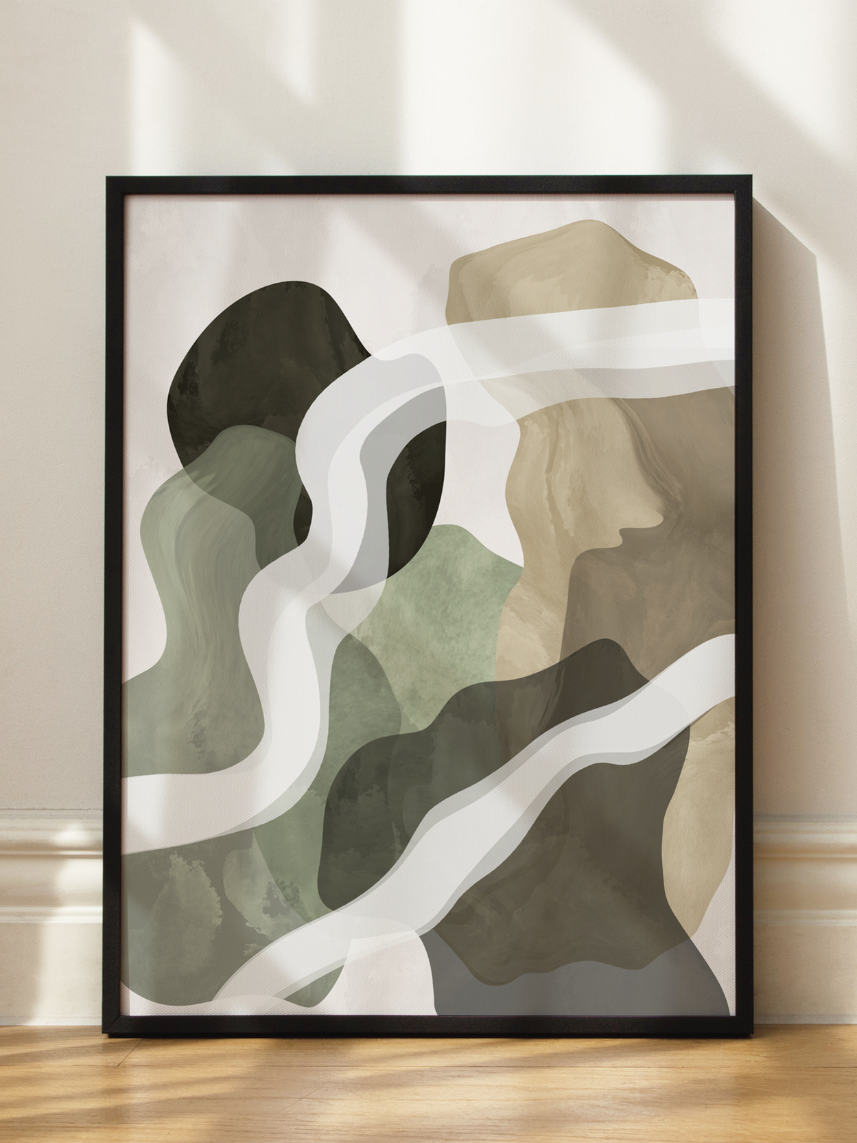 Abstract Green and Beige