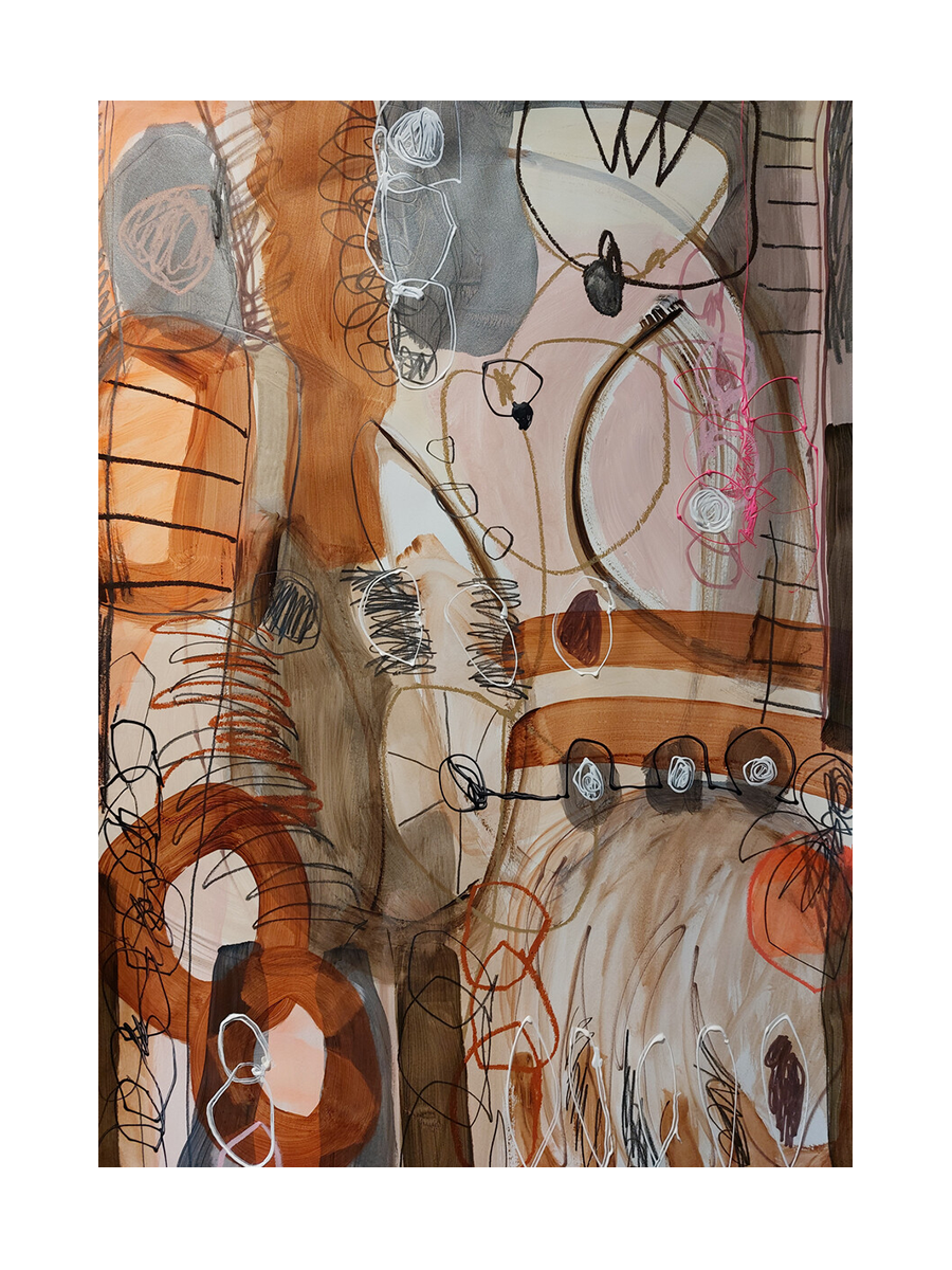 Abstract Painting in Brown Poster