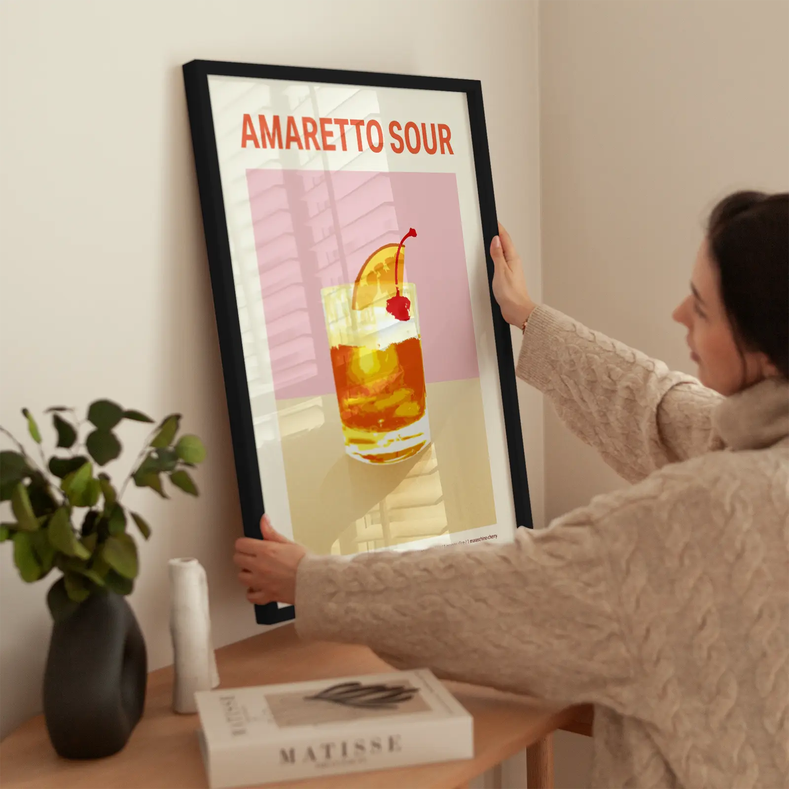 Amaretto Sour wird aufgehängt