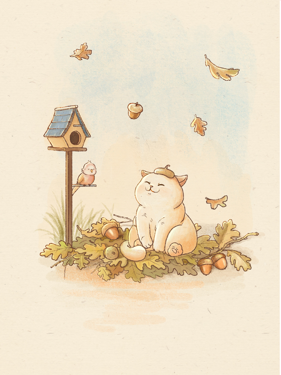 Autumn Cat Poster