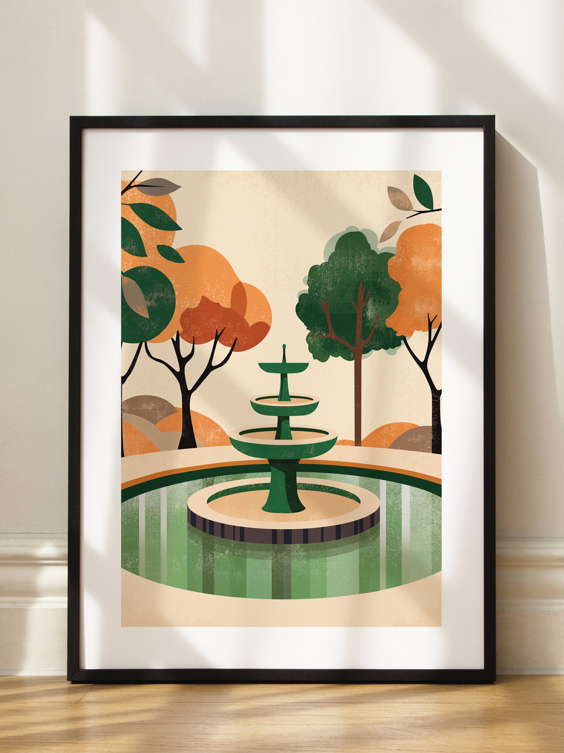 Autumn Fountain Poster