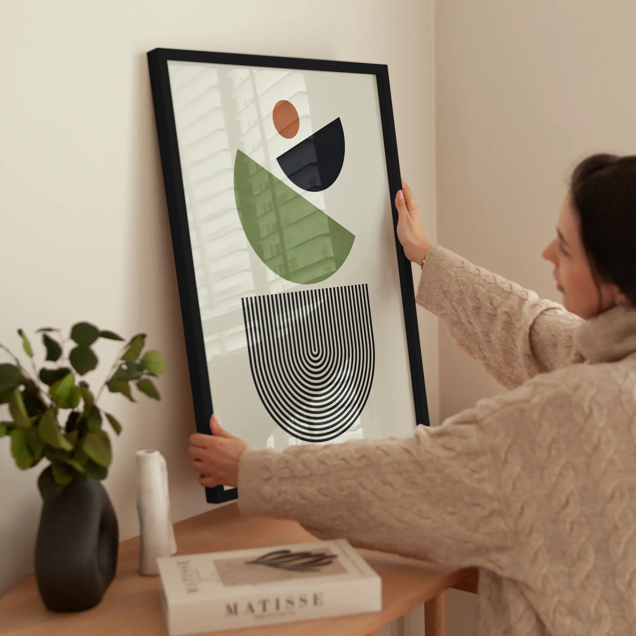 Balancing Shapes No2 wird aufgehängt