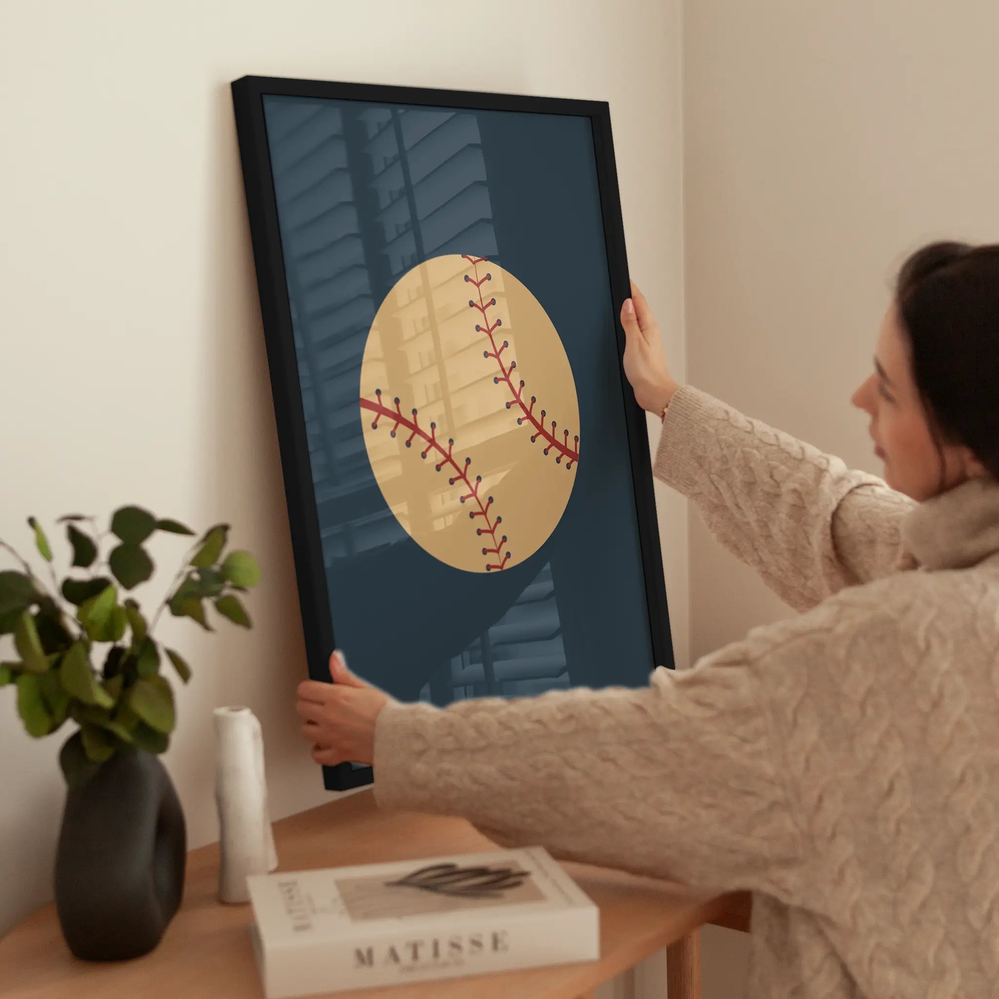 Baseball wird aufgehängt