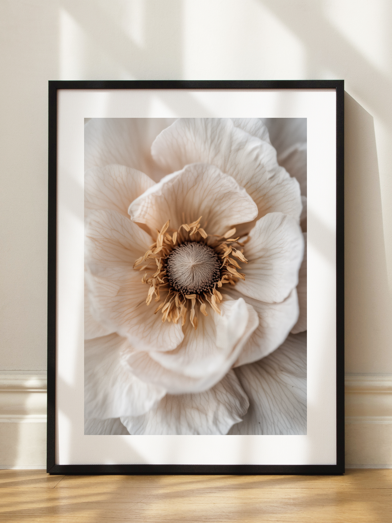 Beige Flower Close Up Poster