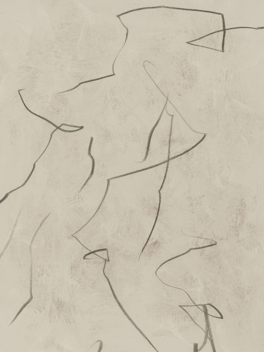 Beige Line Art Poster