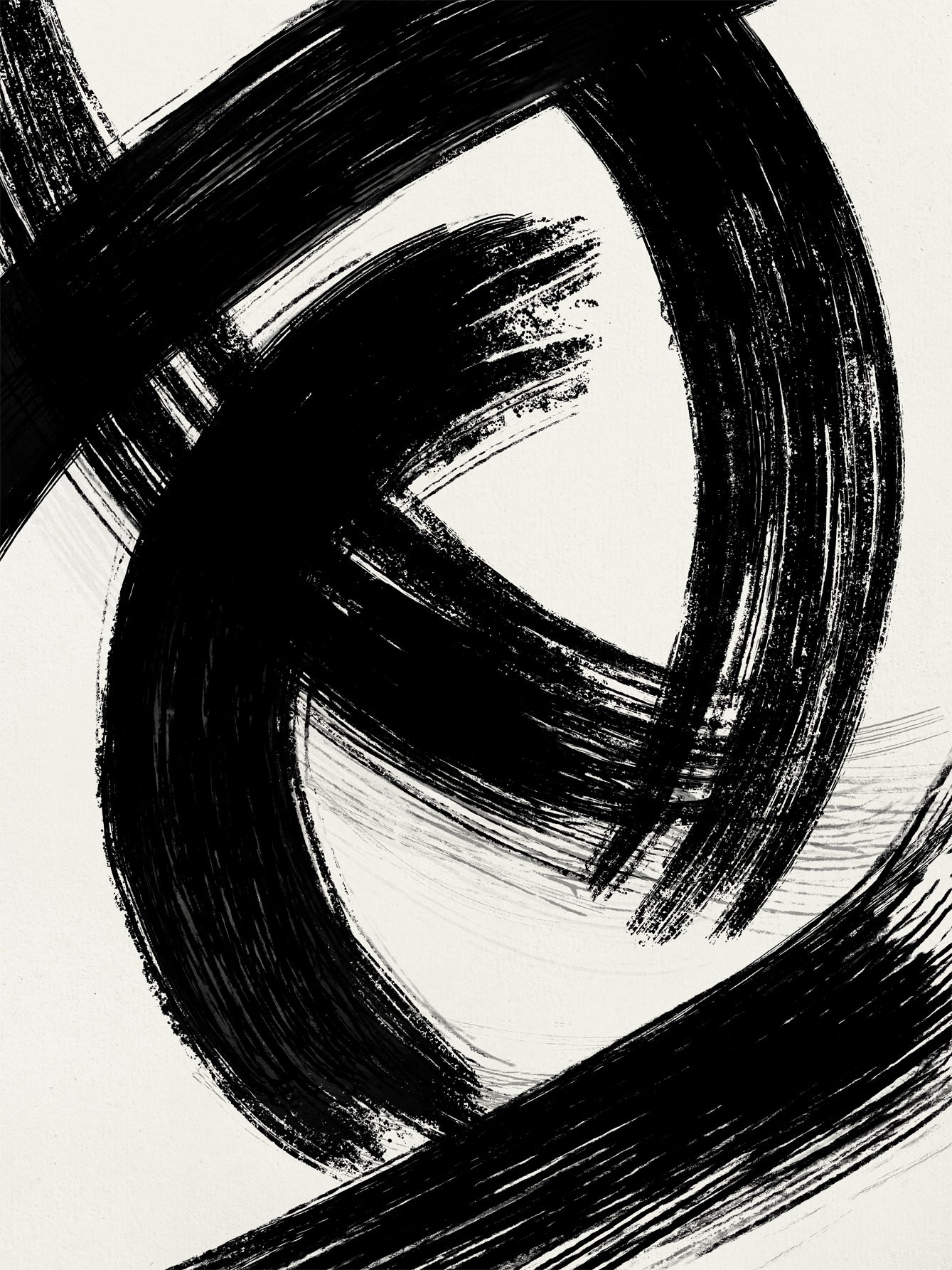 Black Brush Stroke No2 Poster