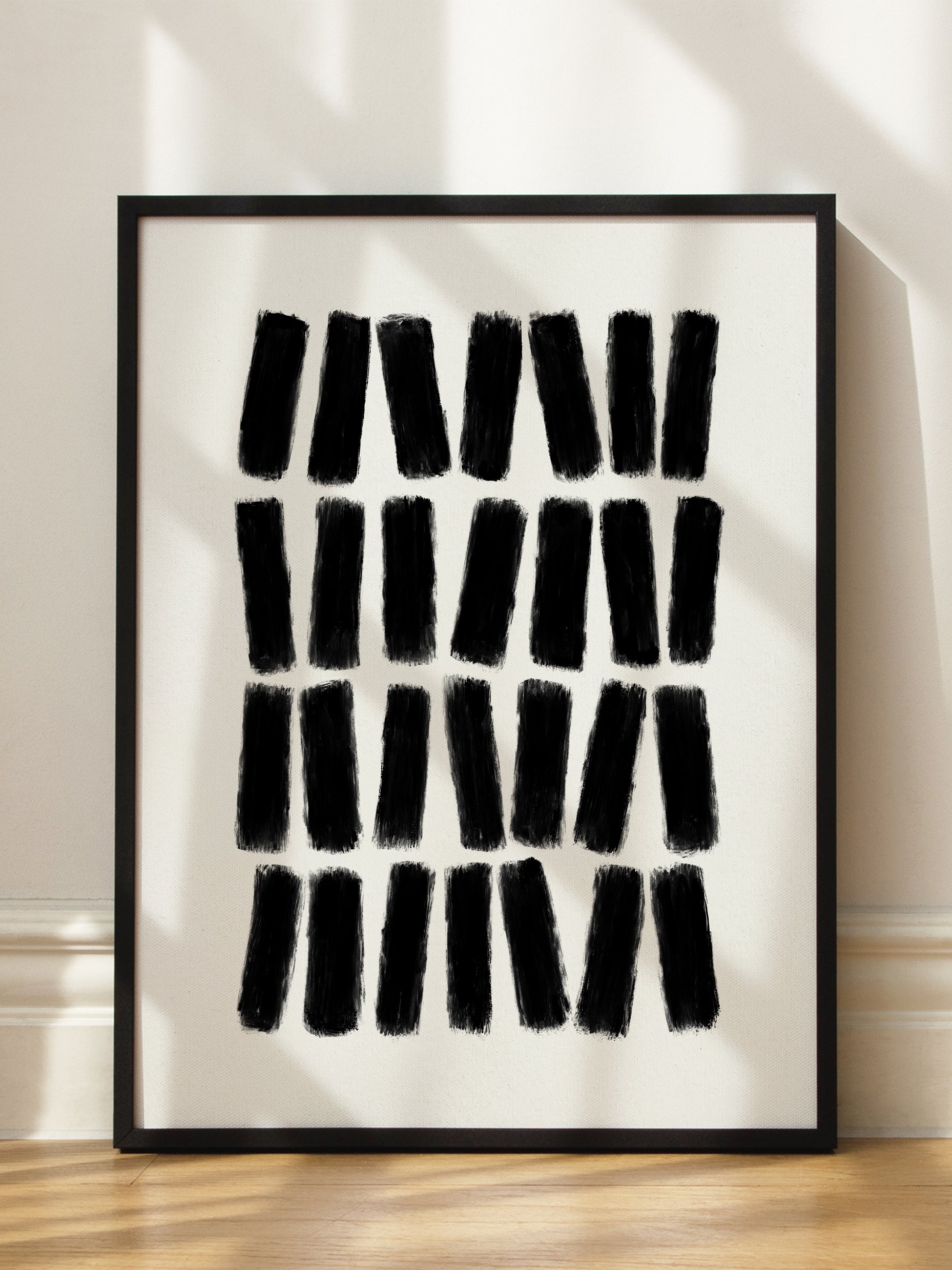 Black Brush Strokes No1 Poster
