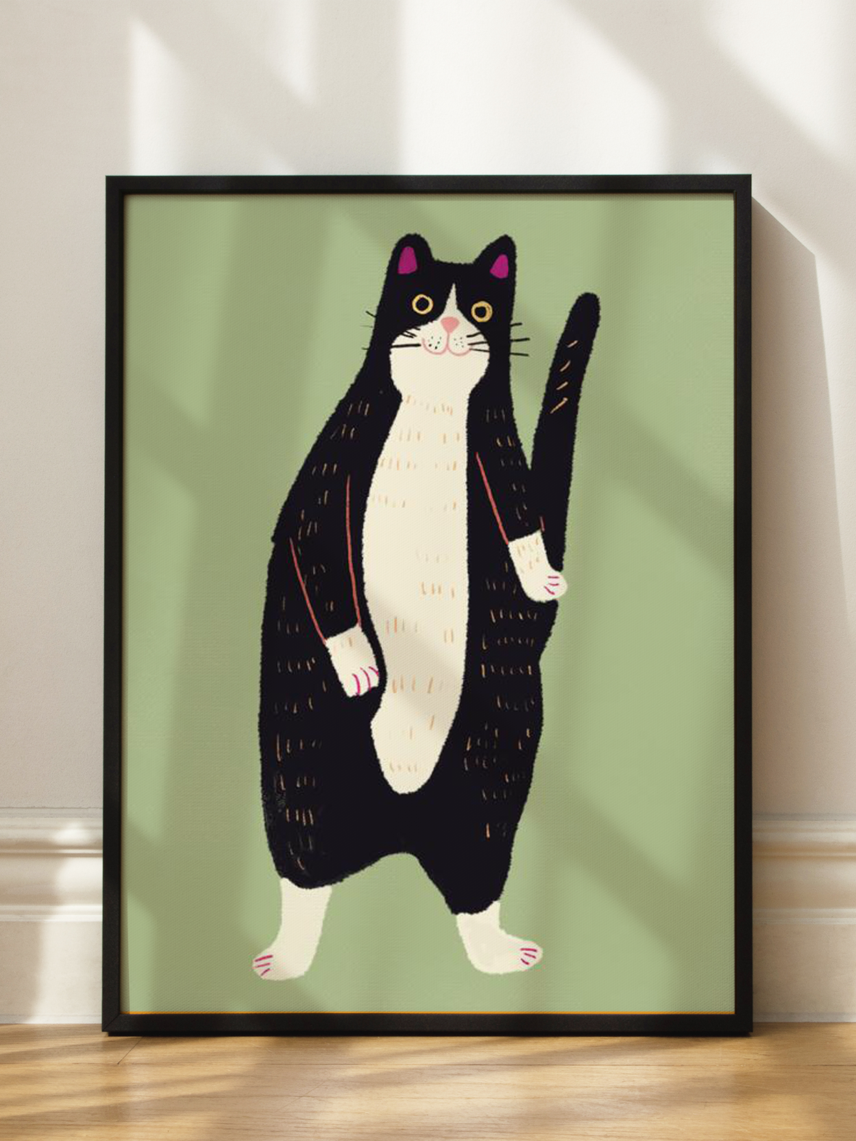 Black and White Cat Poster