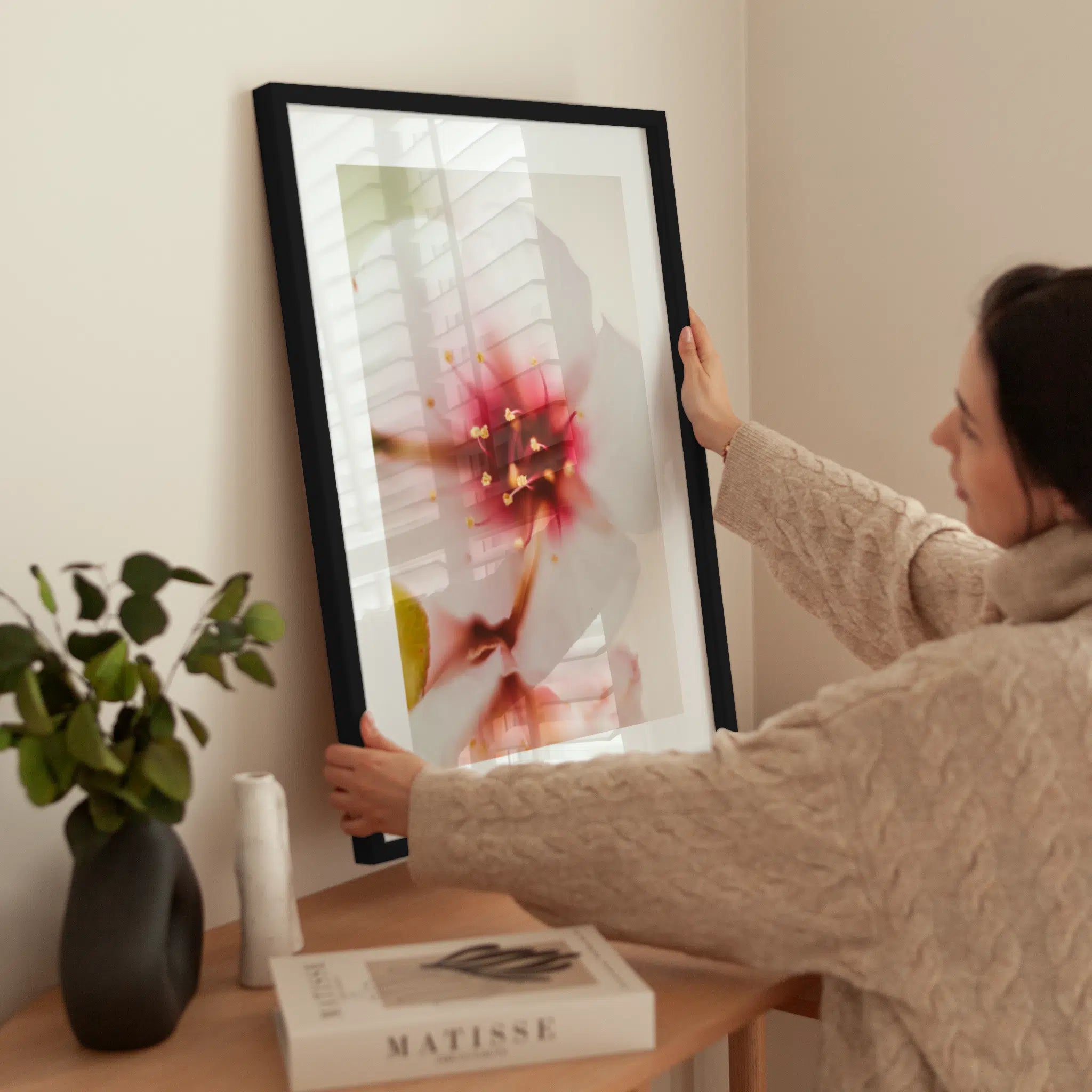 Blossom Close Up wird aufgehängt