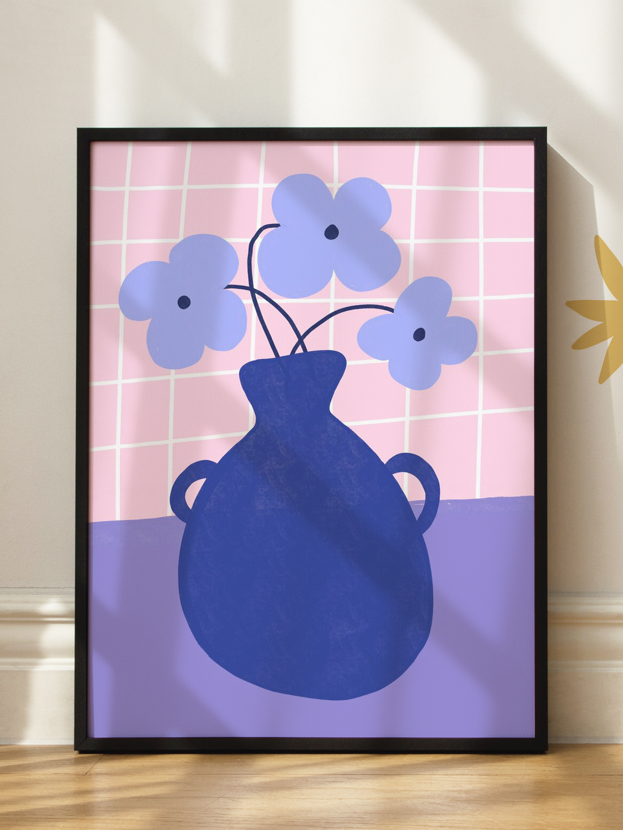 Blue Graphic Vase