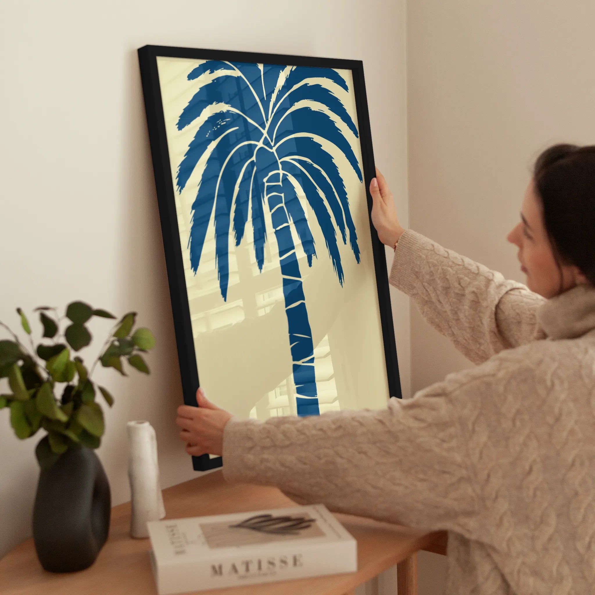 Blue Palm wird aufgehängt