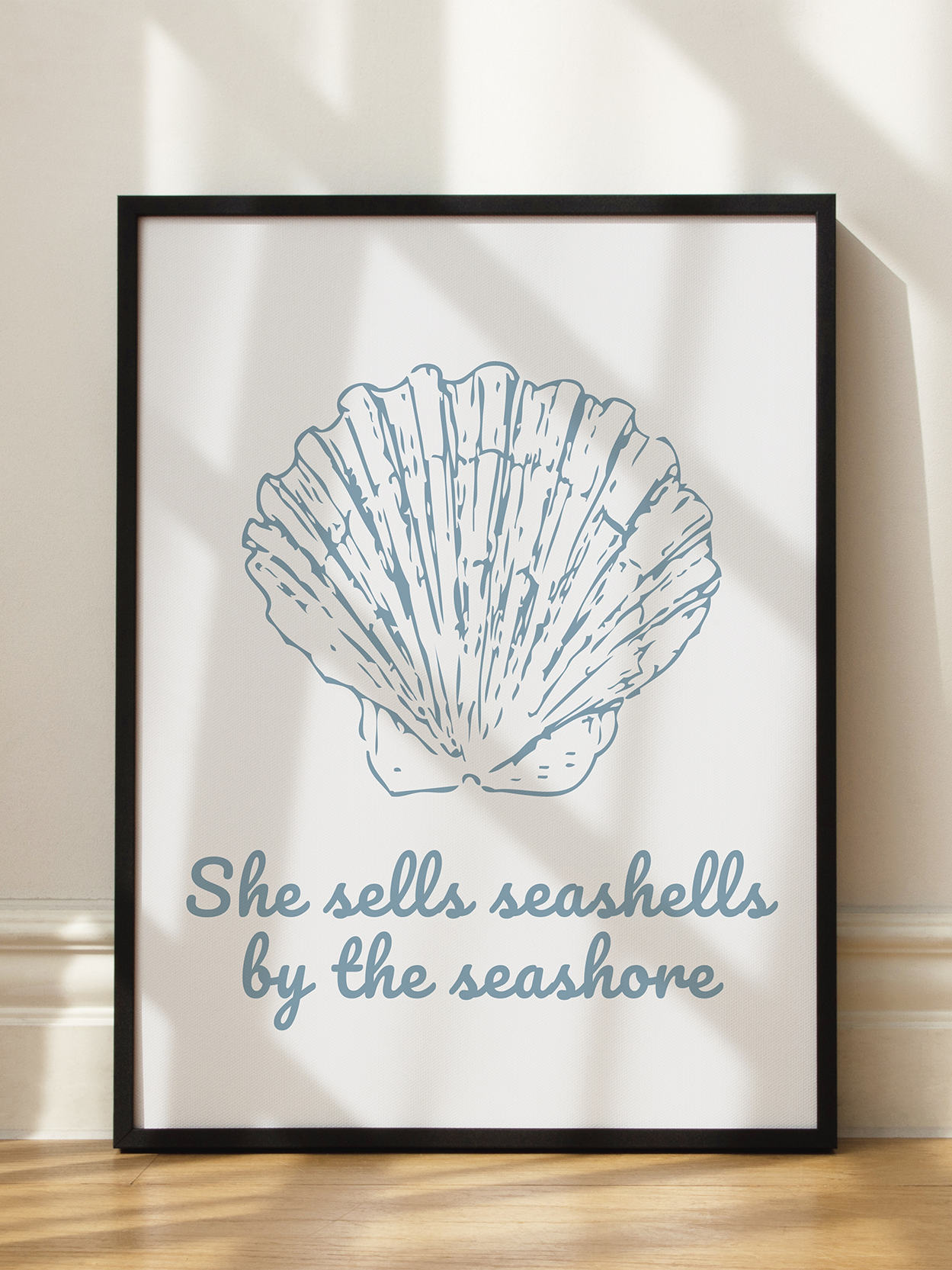 Blue Seashell Poster