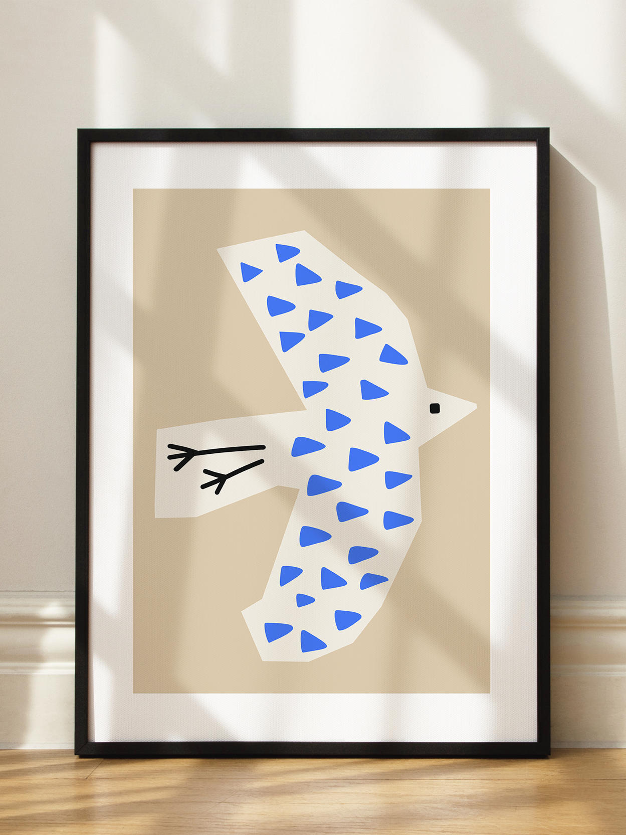 Blue Spotted Bird Poster