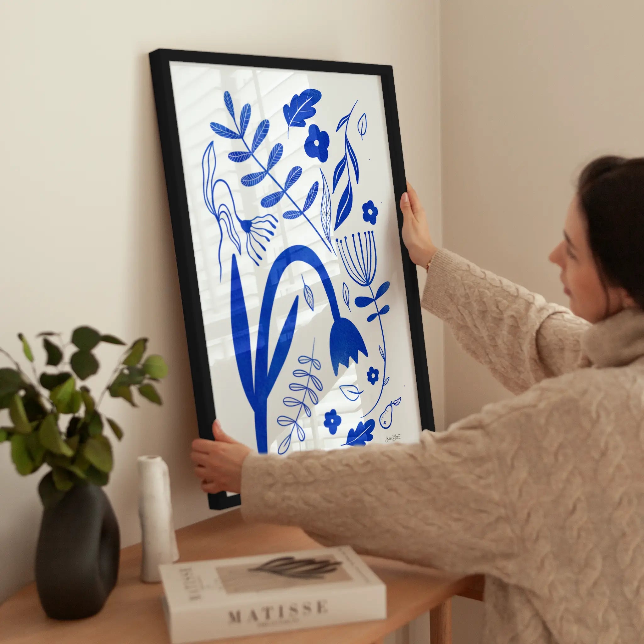Botanical Blues wird aufgehängt
