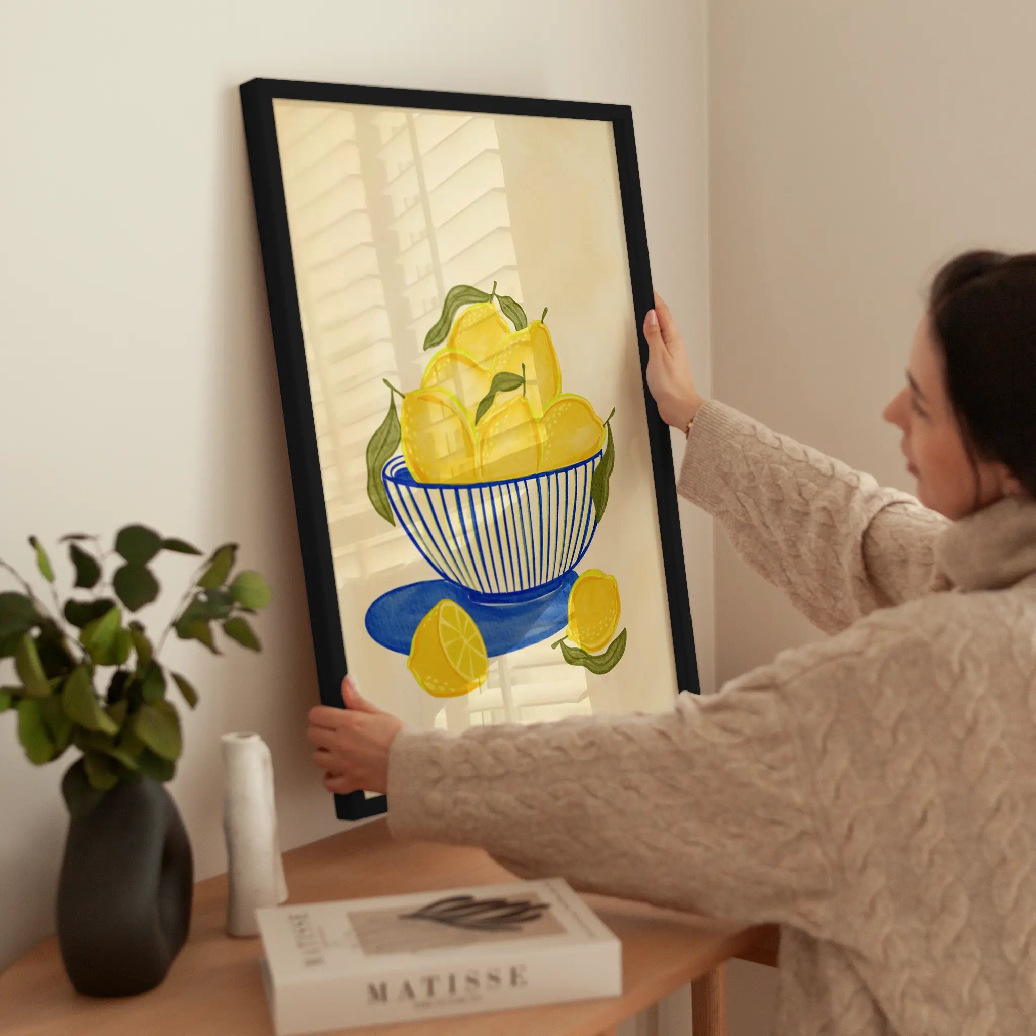 Bowl of Lemons wird aufgehängt