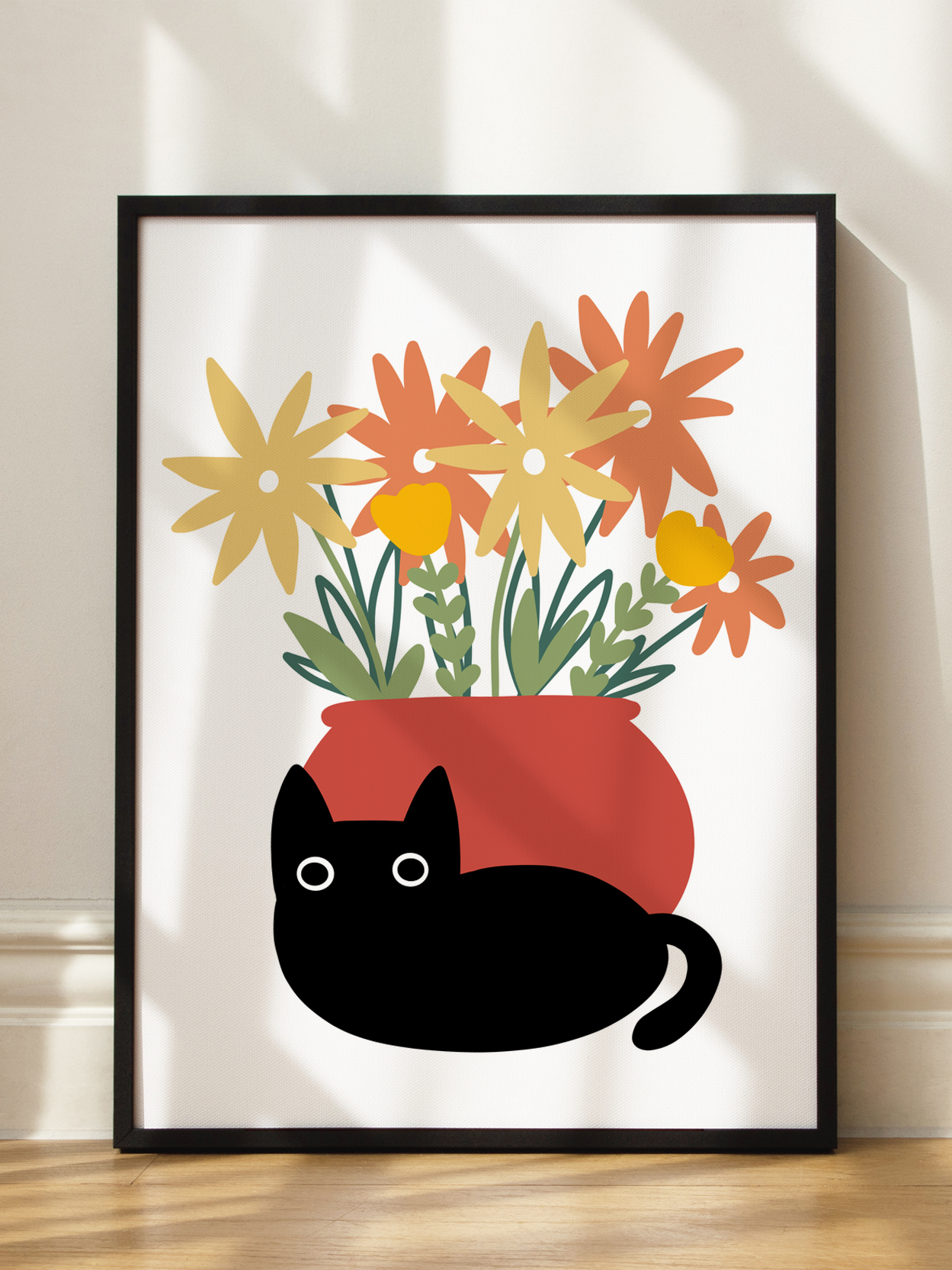 Cat & Flowers