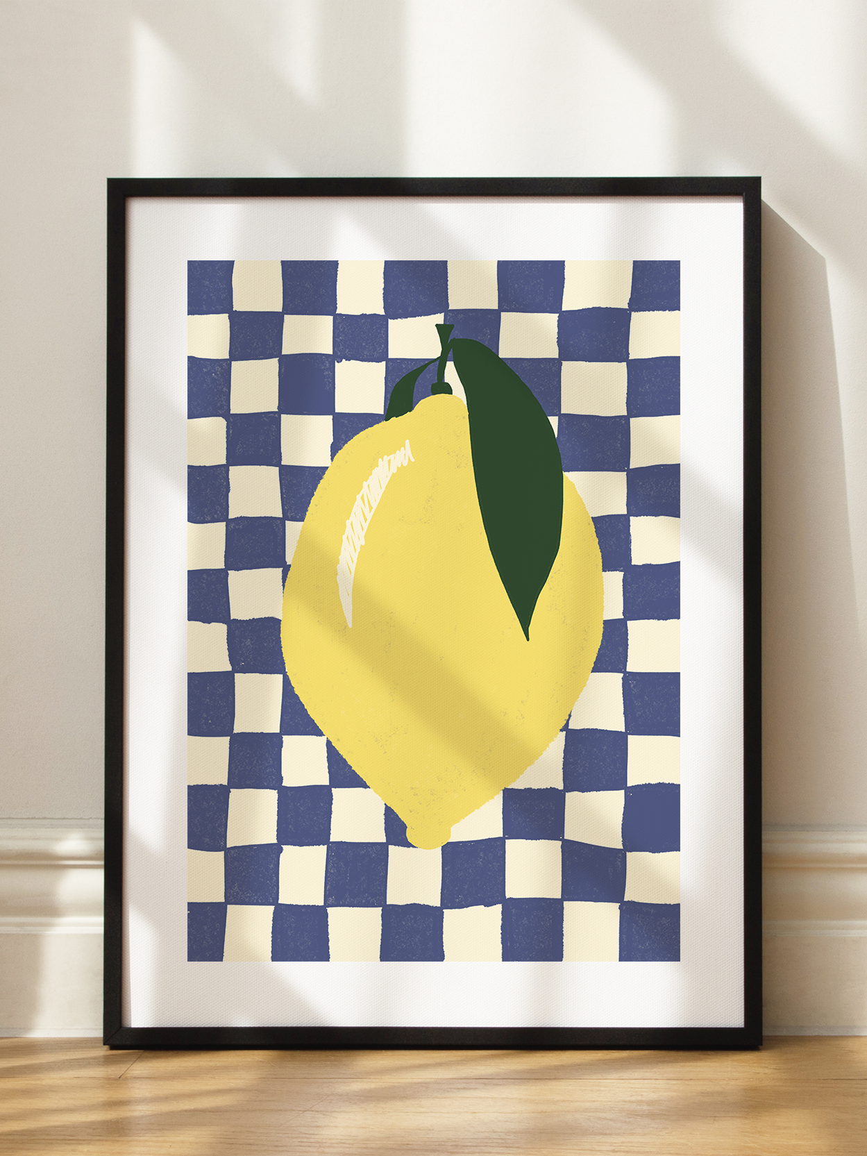 Checkered Lemon Poster