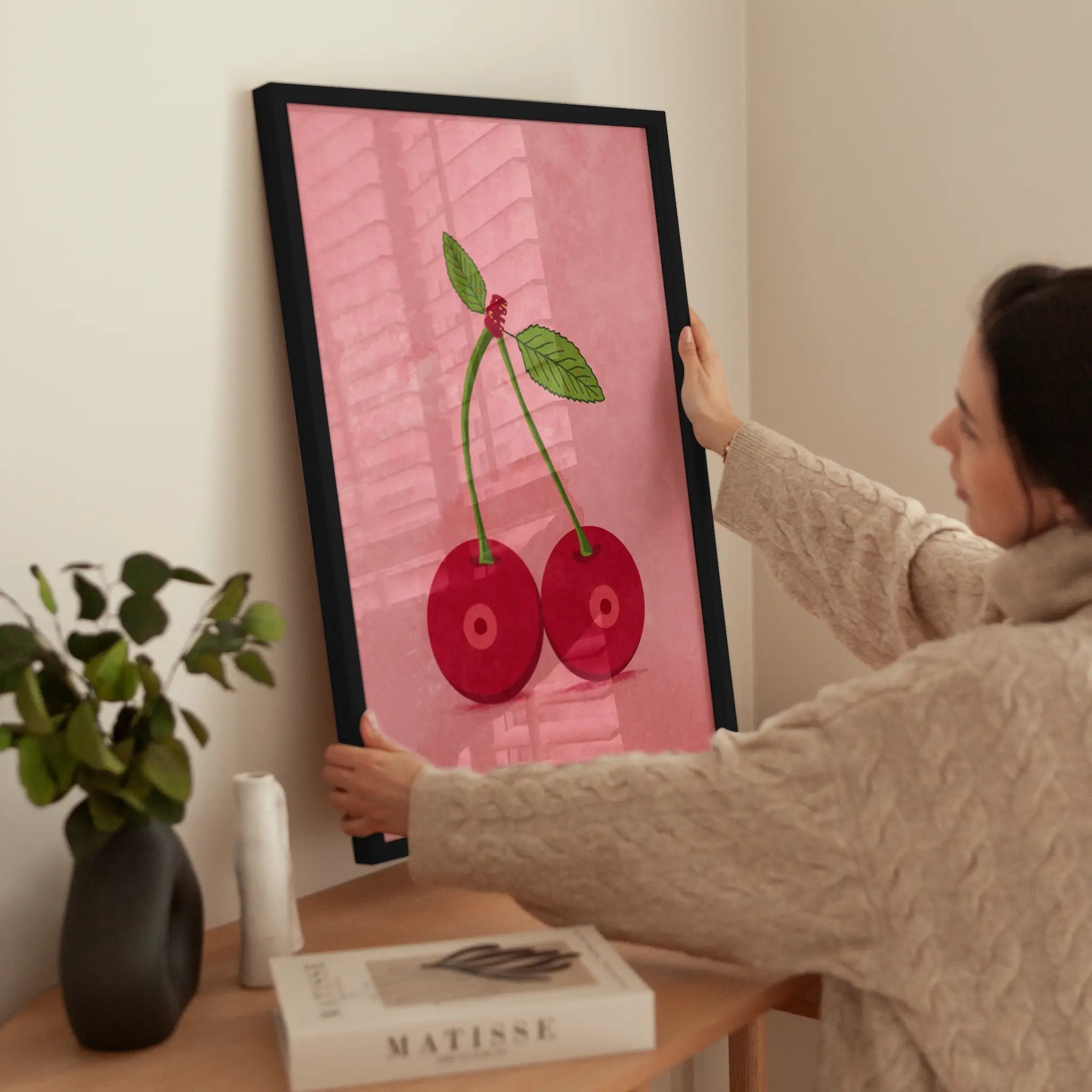 Cherries wird aufgehängt