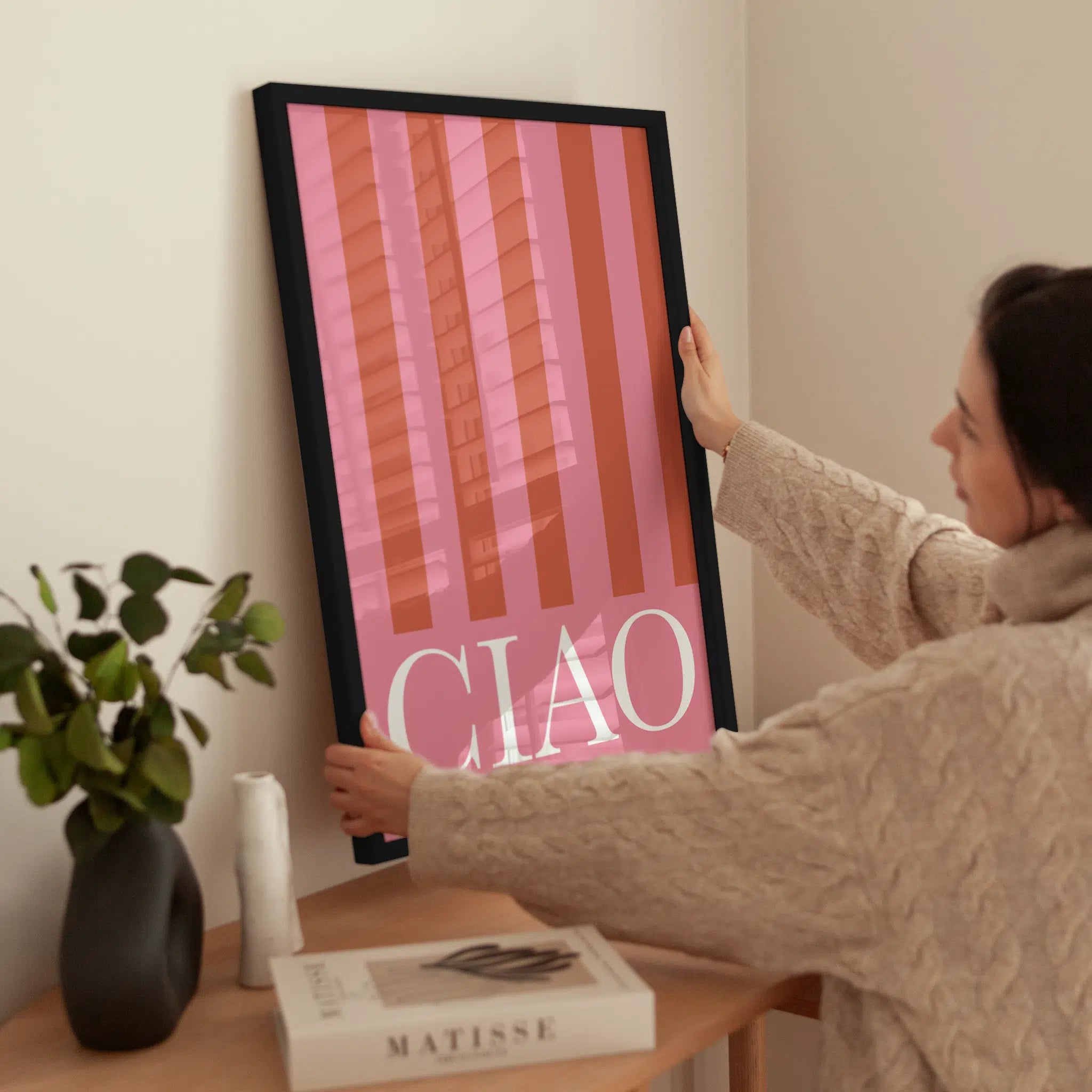 Ciao Stripes wird aufgehängt