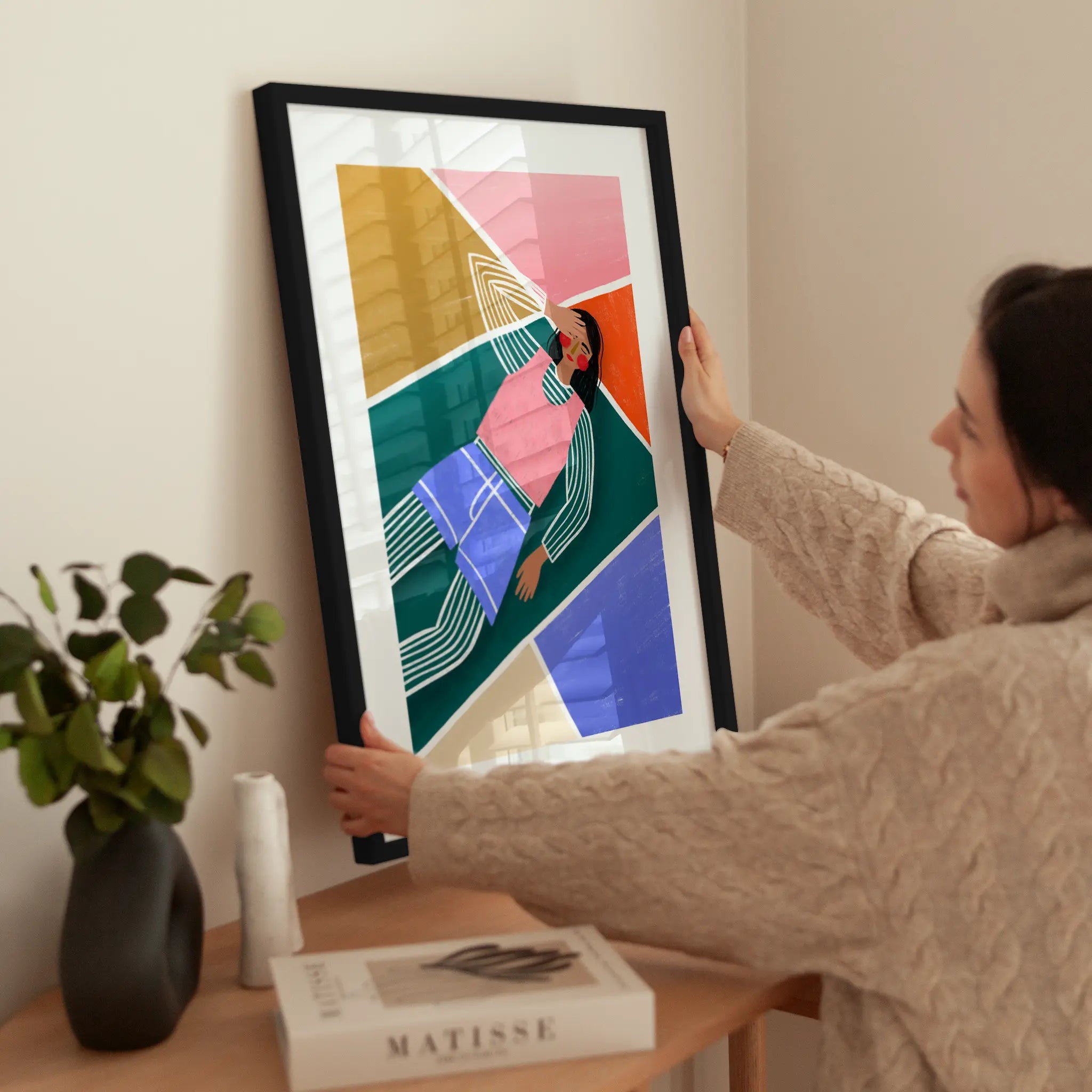 Vibrant Lady Resting wird aufgehängt