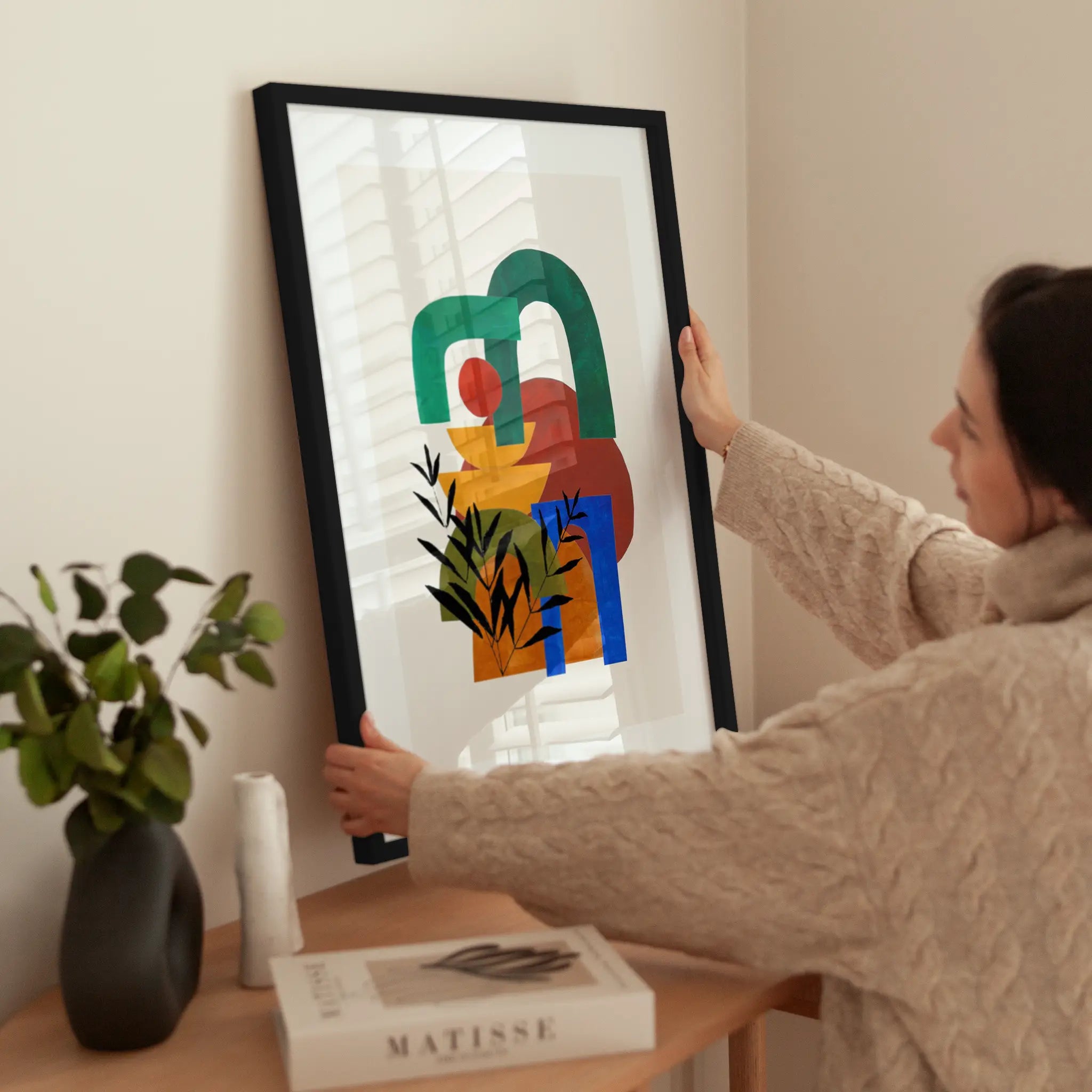 Colorful Cutout wird aufgehängt