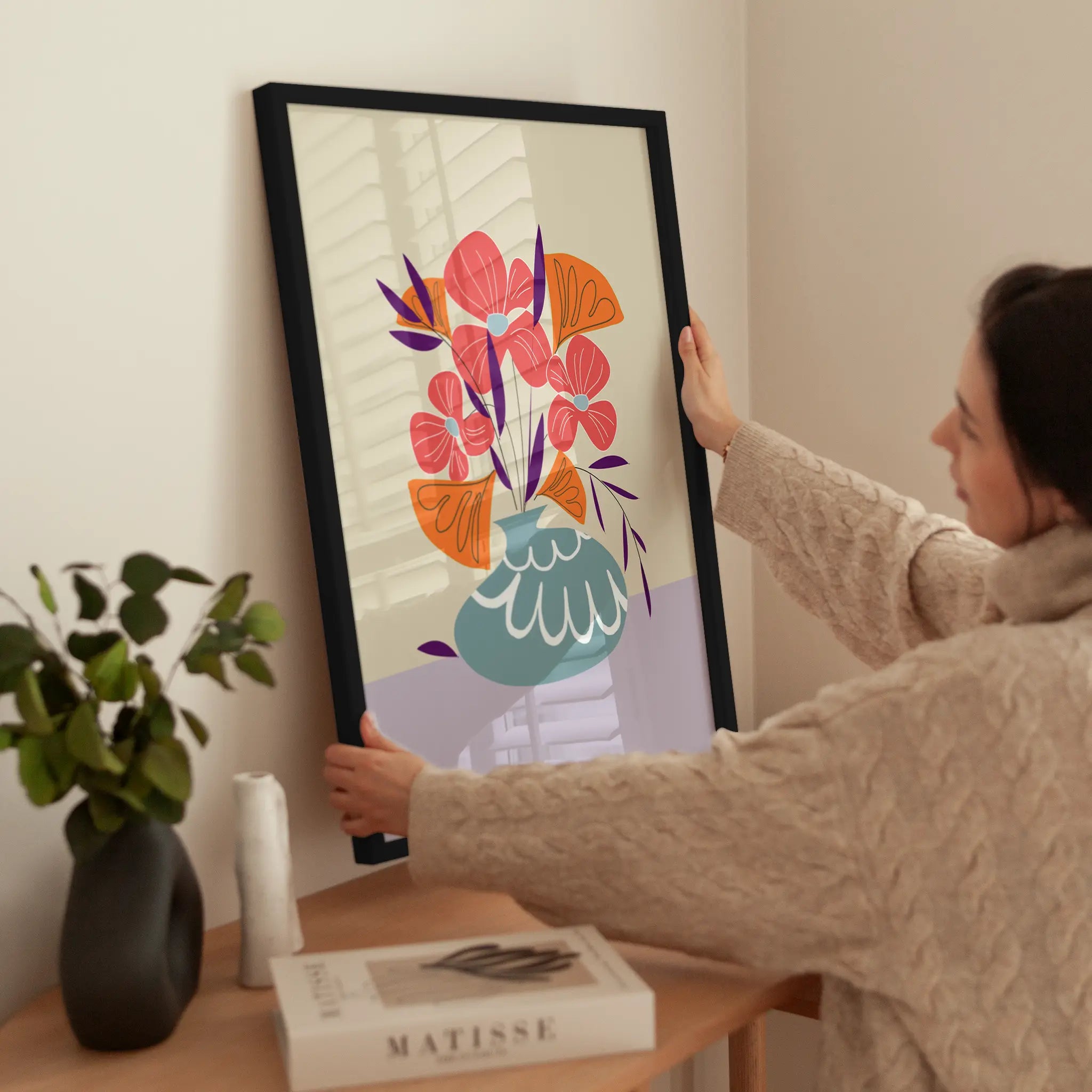 Colorful Floral Vase wird aufgehängt